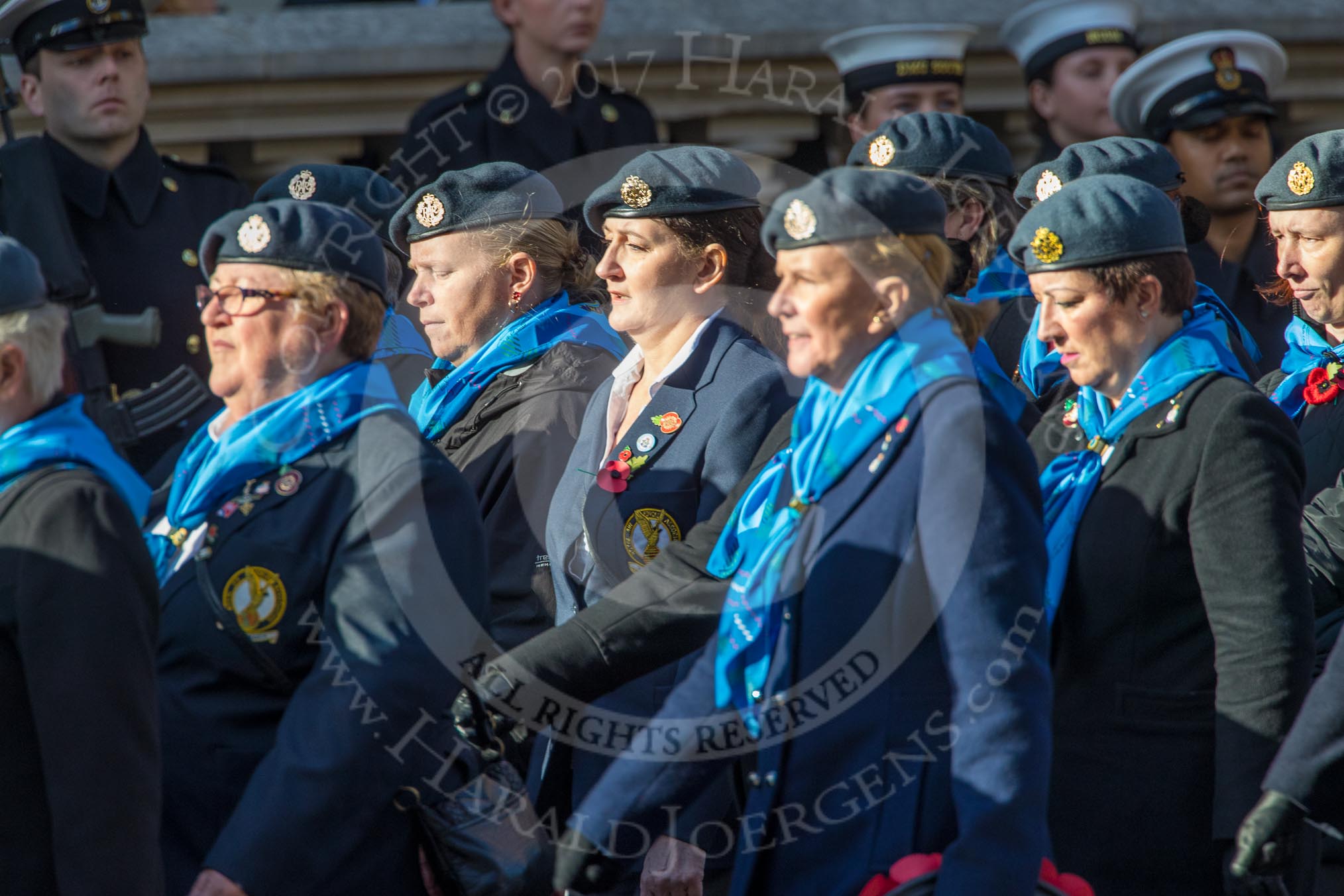 WRAF Branch of the Royal Air Forces Association (Group C30, 80 members) during the Royal British Legion March Past on Remembrance Sunday at the Cenotaph, Whitehall, Westminster, London, 11 November 2018, 12:19.