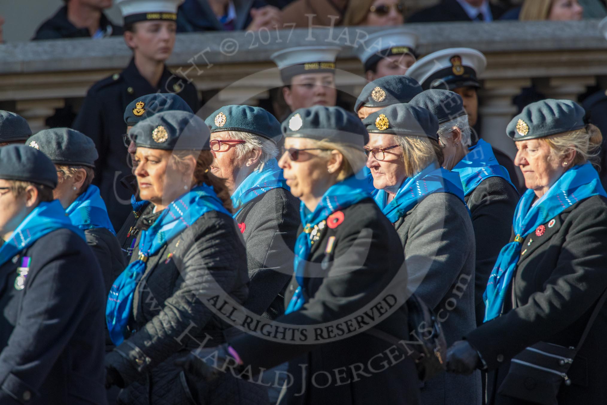 WRAF Branch of the Royal Air Forces Association (Group C30, 80 members) during the Royal British Legion March Past on Remembrance Sunday at the Cenotaph, Whitehall, Westminster, London, 11 November 2018, 12:19.