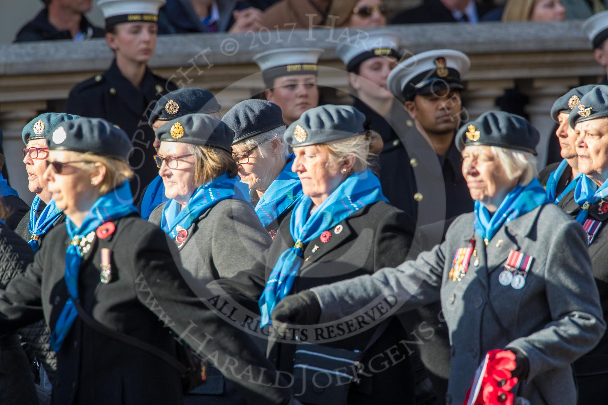 WRAF Branch of the Royal Air Forces Association (Group C30, 80 members) during the Royal British Legion March Past on Remembrance Sunday at the Cenotaph, Whitehall, Westminster, London, 11 November 2018, 12:19.