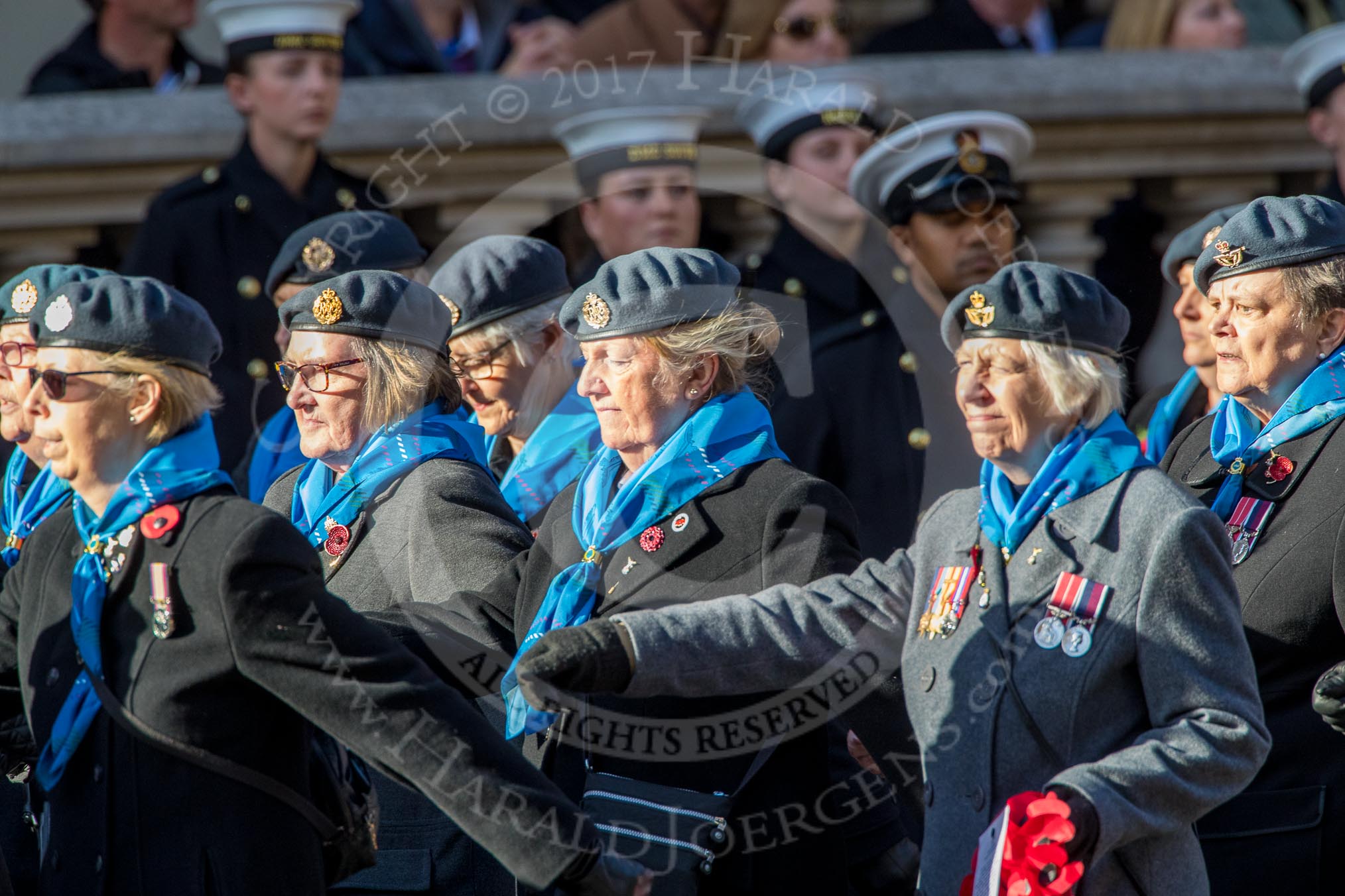 WRAF Branch of the Royal Air Forces Association (Group C30, 80 members) during the Royal British Legion March Past on Remembrance Sunday at the Cenotaph, Whitehall, Westminster, London, 11 November 2018, 12:19.