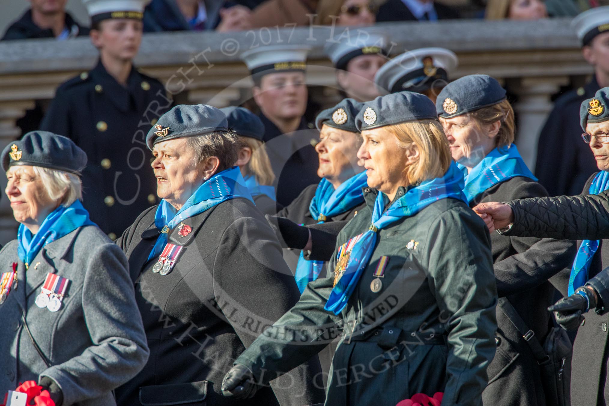 WRAF Branch of the Royal Air Forces Association (Group C30, 80 members) during the Royal British Legion March Past on Remembrance Sunday at the Cenotaph, Whitehall, Westminster, London, 11 November 2018, 12:19.