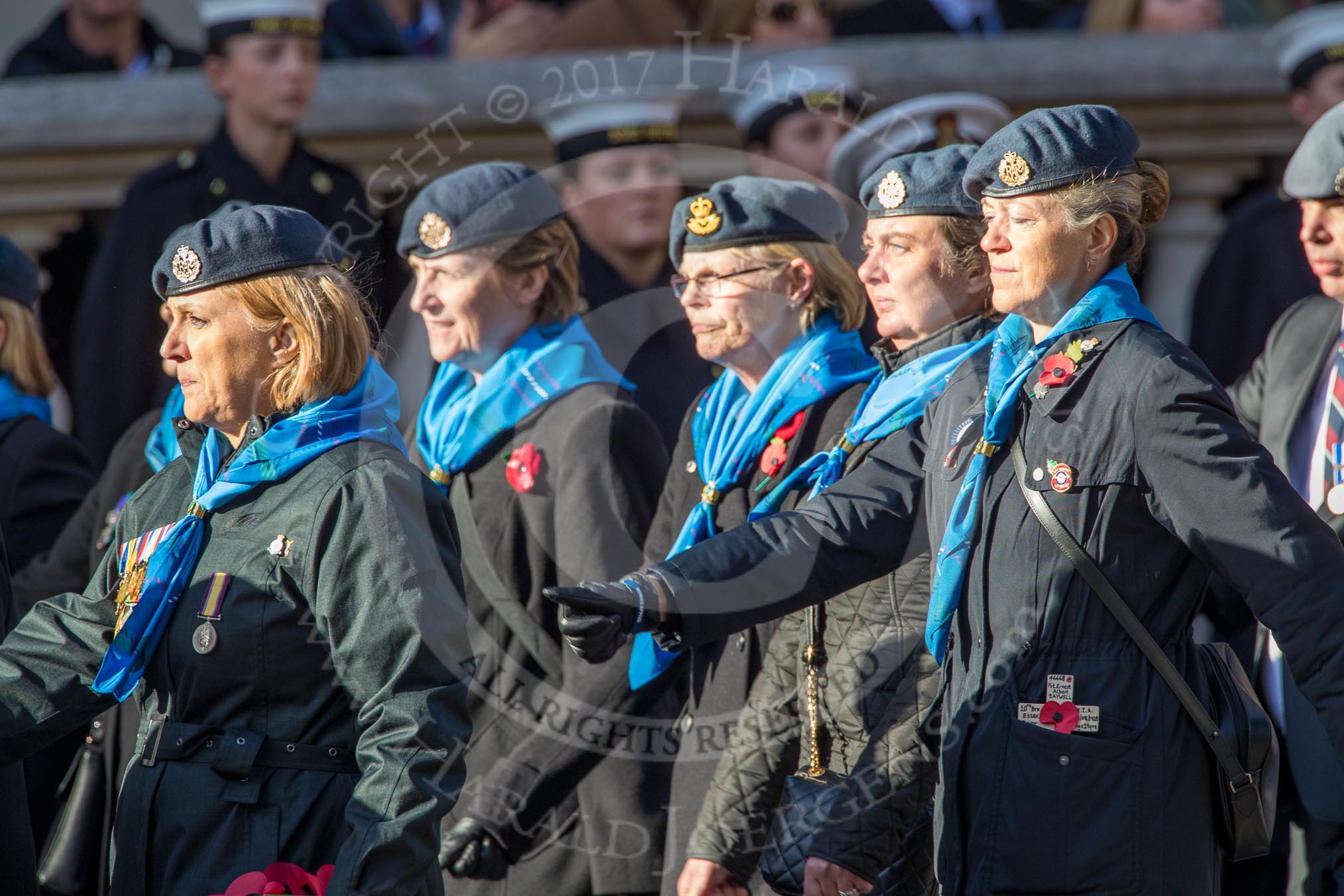 WRAF Branch of the Royal Air Forces Association (Group C30, 80 members) during the Royal British Legion March Past on Remembrance Sunday at the Cenotaph, Whitehall, Westminster, London, 11 November 2018, 12:19.