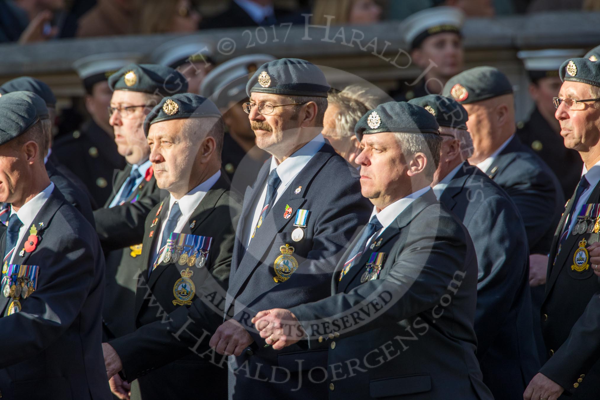 Royal Air Force Servicing Commando and Tactical Supply Wing Association (Group C36, 50 members) during the Royal British Legion March Past on Remembrance Sunday at the Cenotaph, Whitehall, Westminster, London, 11 November 2018, 12:20.