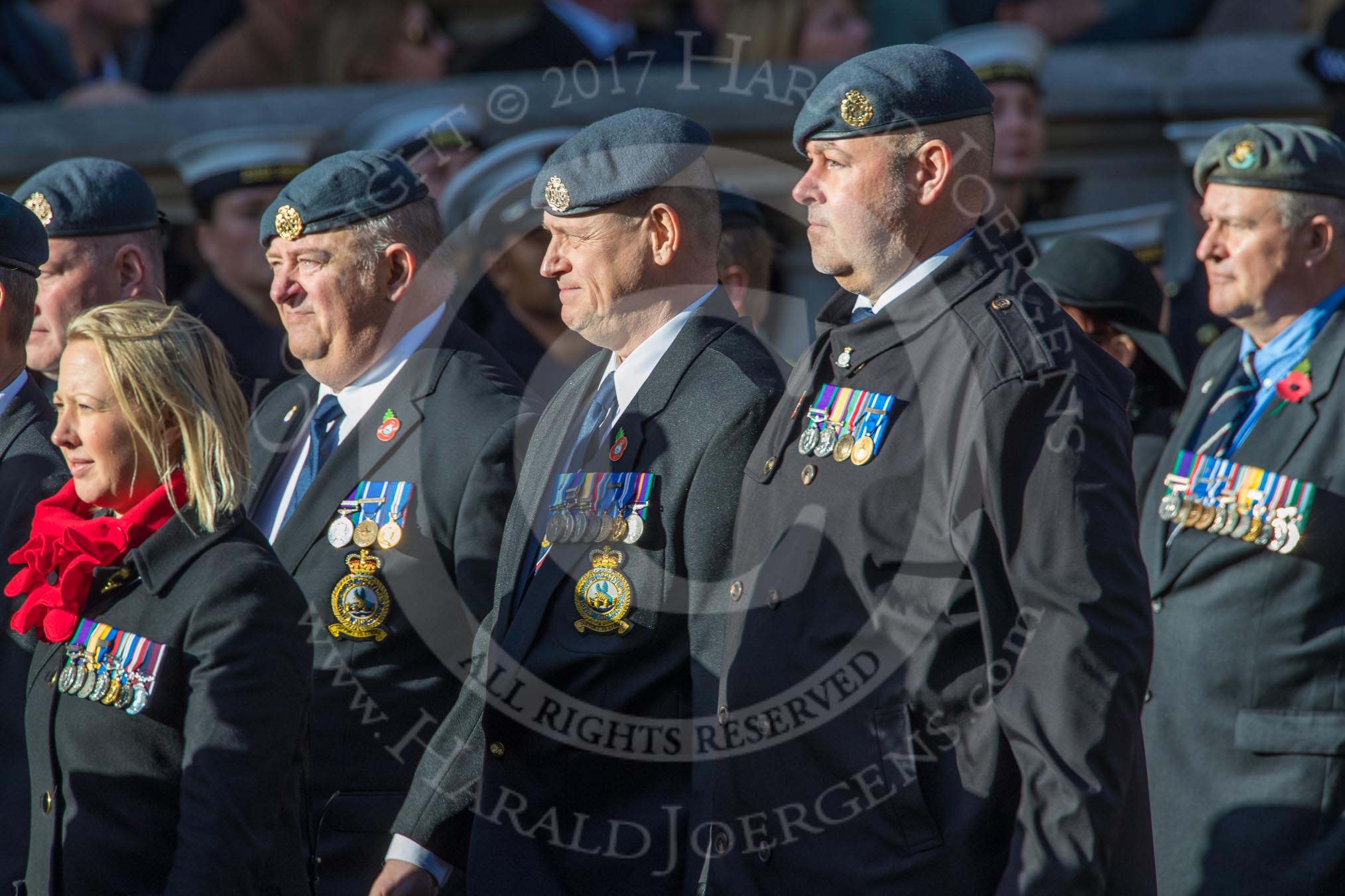 Royal Air Force Servicing Commando and Tactical Supply Wing Association (Group C36, 50 members) during the Royal British Legion March Past on Remembrance Sunday at the Cenotaph, Whitehall, Westminster, London, 11 November 2018, 12:20.
