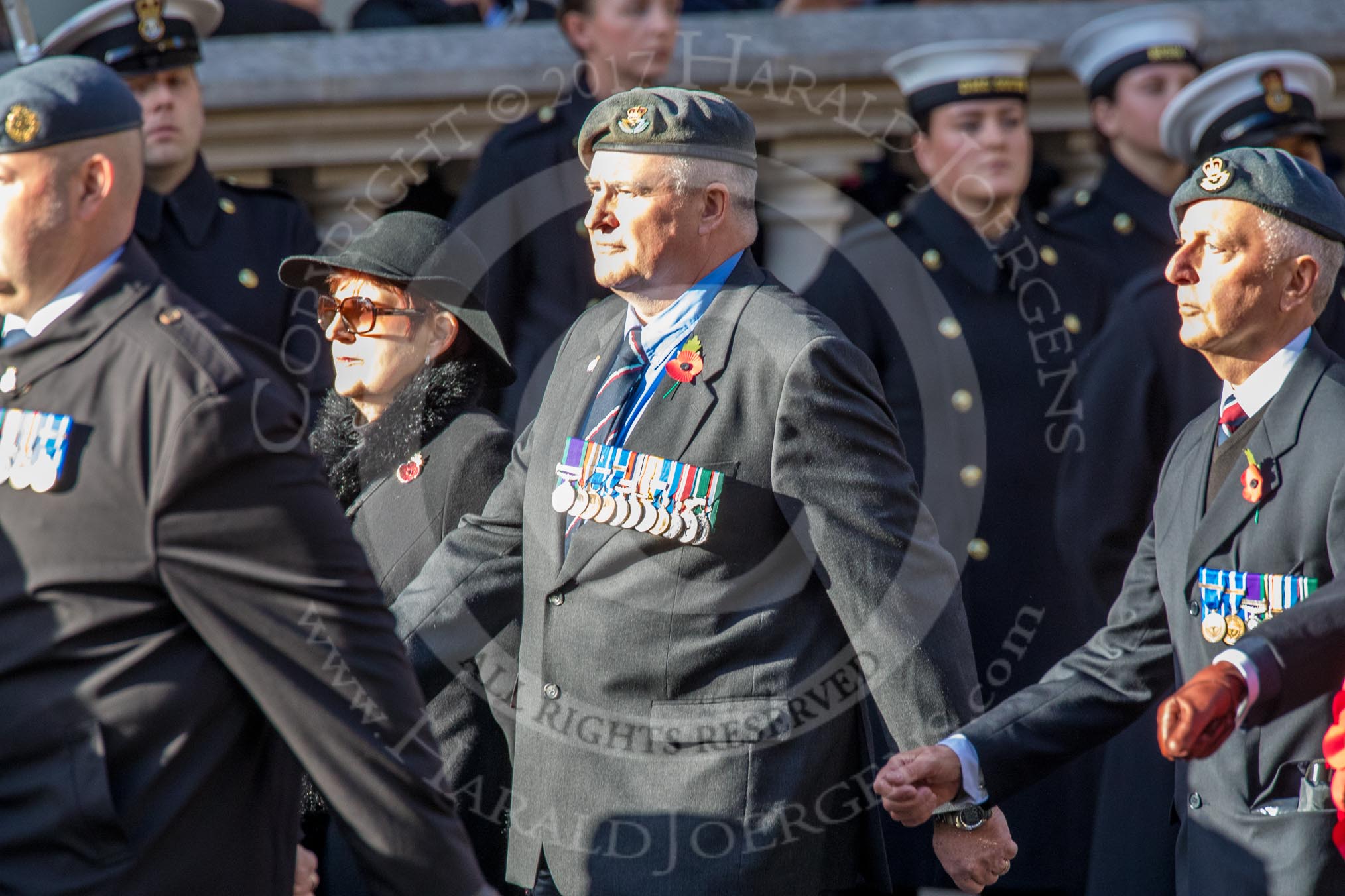 RAF Mobile Meteorological Unit (Group C37, 5 members) during the Royal British Legion March Past on Remembrance Sunday at the Cenotaph, Whitehall, Westminster, London, 11 November 2018, 12:20.