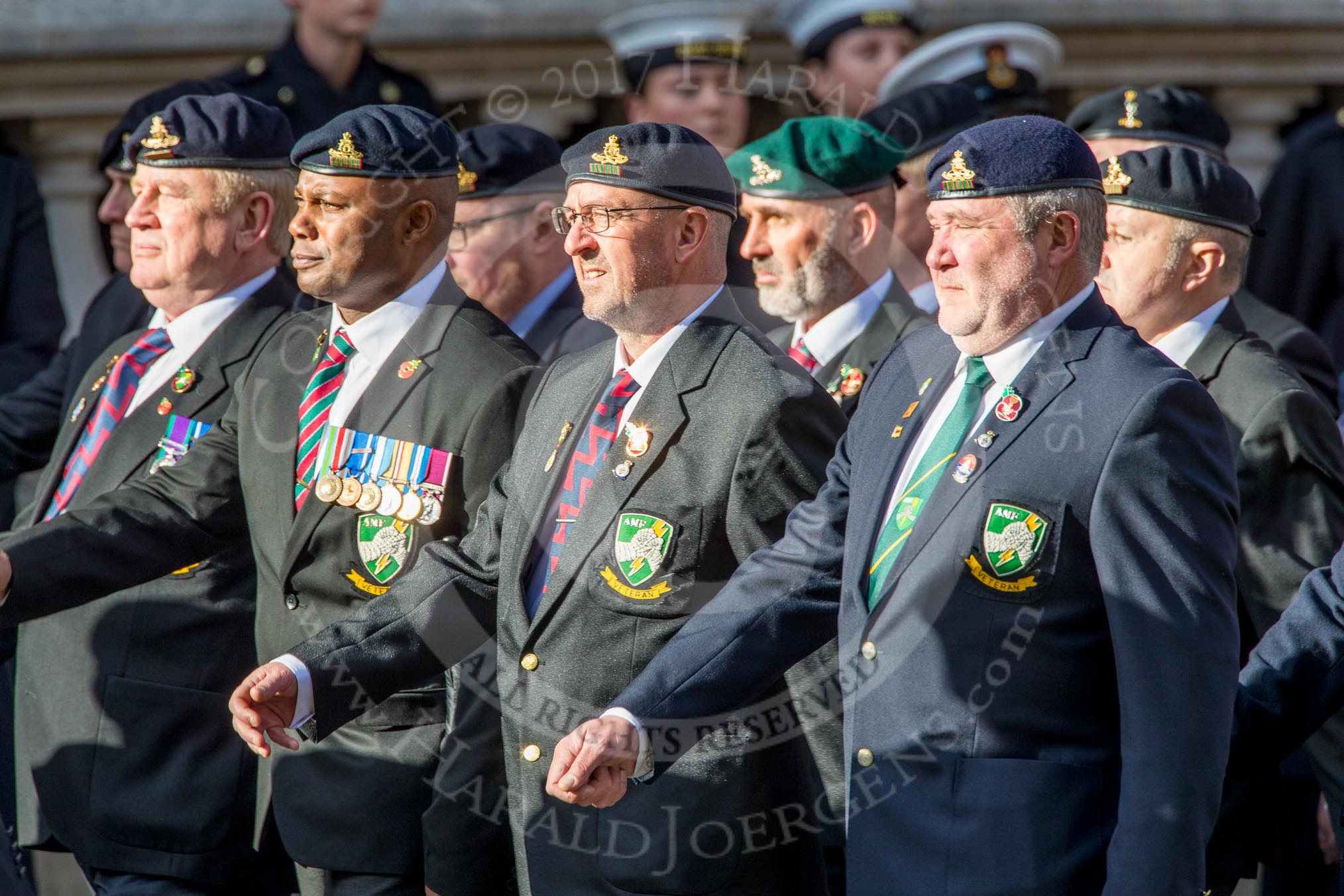 Allied Command in Europe Mobile Force AMF(L) (Group D13, 61 members) during the Royal British Legion March Past on Remembrance Sunday at the Cenotaph, Whitehall, Westminster, London, 11 November 2018, 12:22.