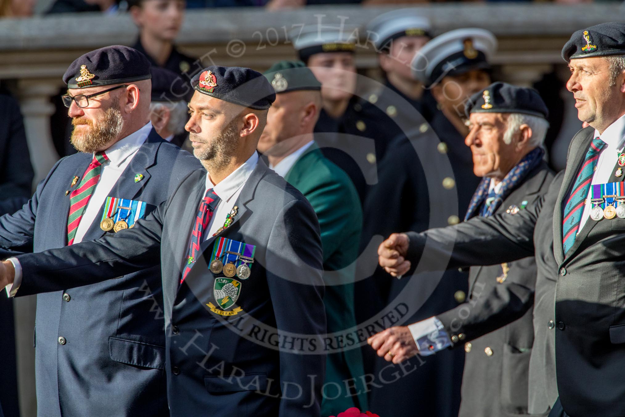 Allied Command in Europe Mobile Force AMF(L) (Group D13, 61 members) during the Royal British Legion March Past on Remembrance Sunday at the Cenotaph, Whitehall, Westminster, London, 11 November 2018, 12:22.