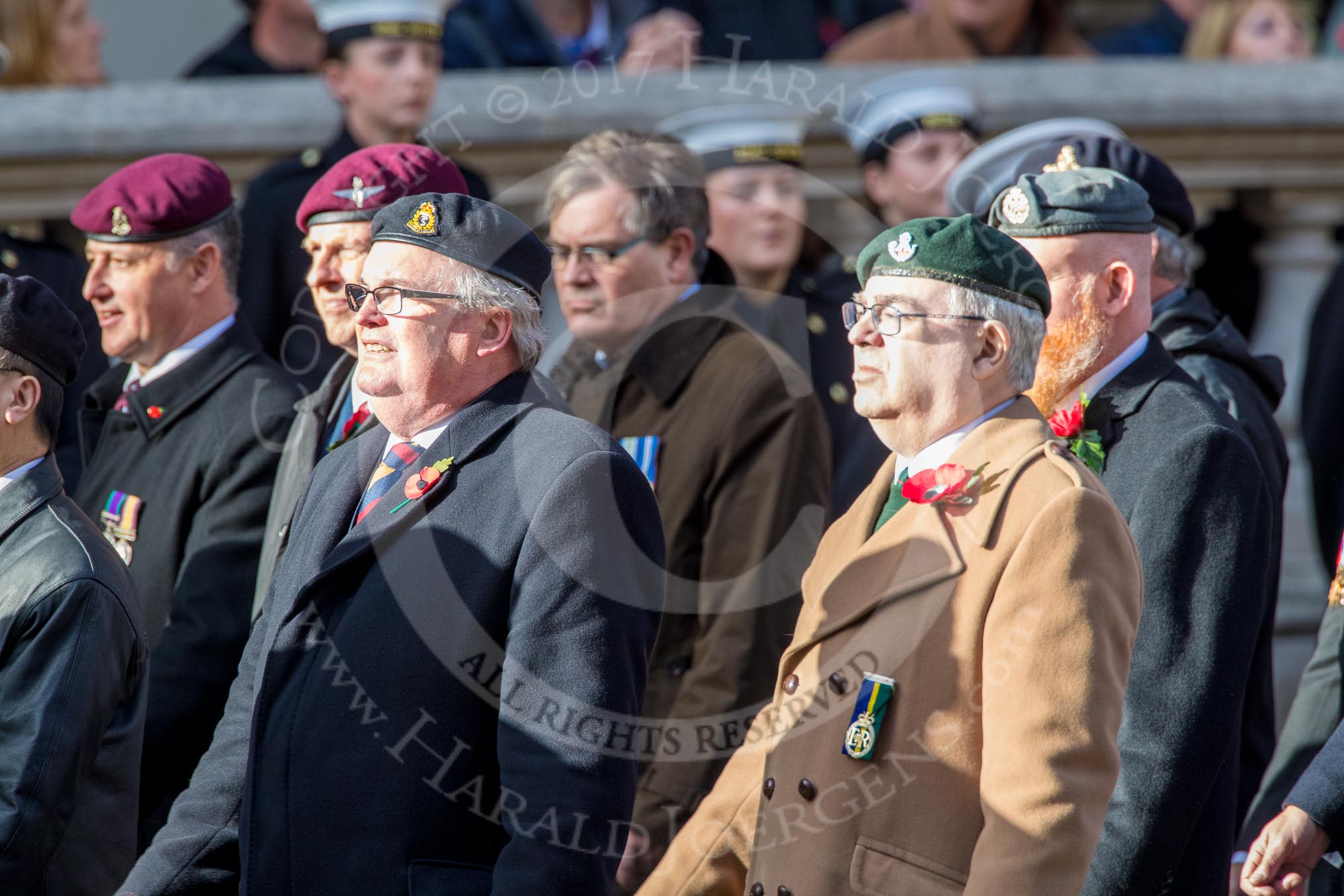 Circuit of Service Lodges (Group D14, 35 members) during the Royal British Legion March Past on Remembrance Sunday at the Cenotaph, Whitehall, Westminster, London, 11 November 2018, 12:22.