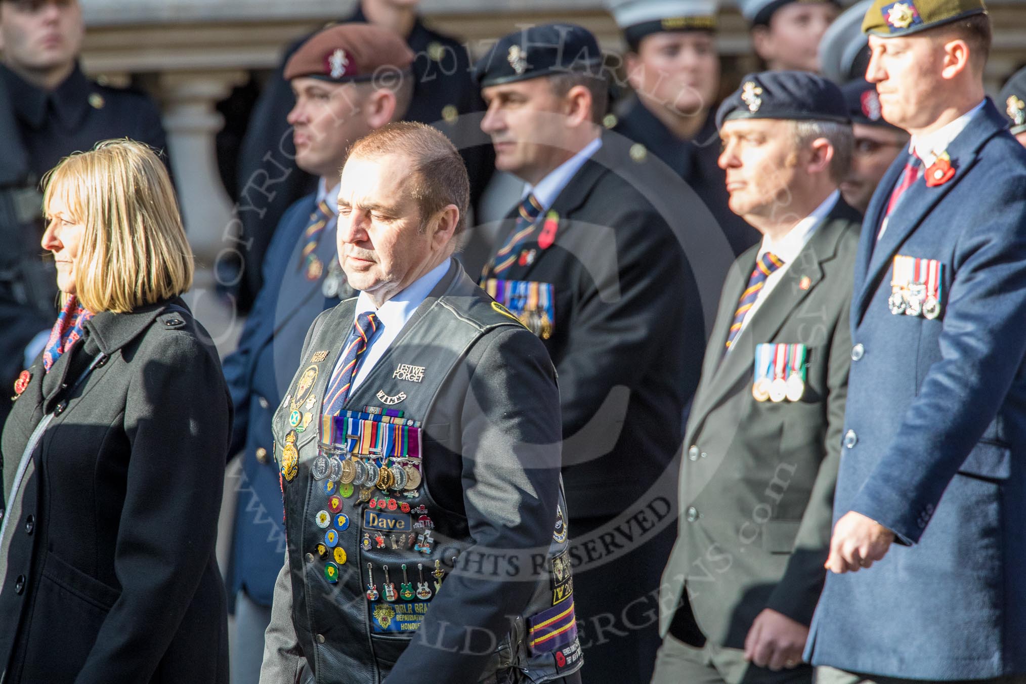 The Royal British Legion (Group D15, 150 members) during the Royal British Legion March Past on Remembrance Sunday at the Cenotaph, Whitehall, Westminster, London, 11 November 2018, 12:22.