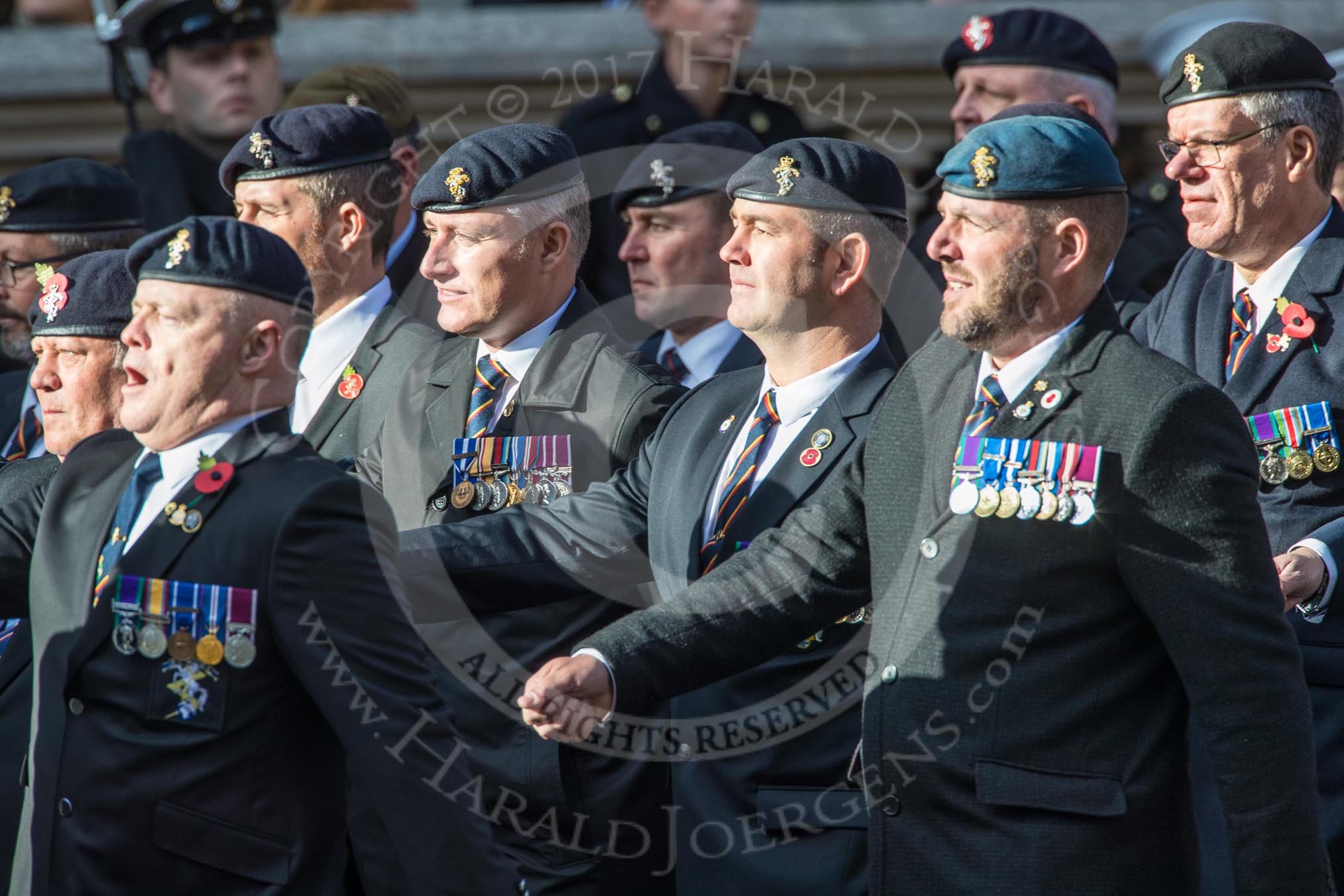 The Royal British Legion (Group D15, 150 members) during the Royal British Legion March Past on Remembrance Sunday at the Cenotaph, Whitehall, Westminster, London, 11 November 2018, 12:22.