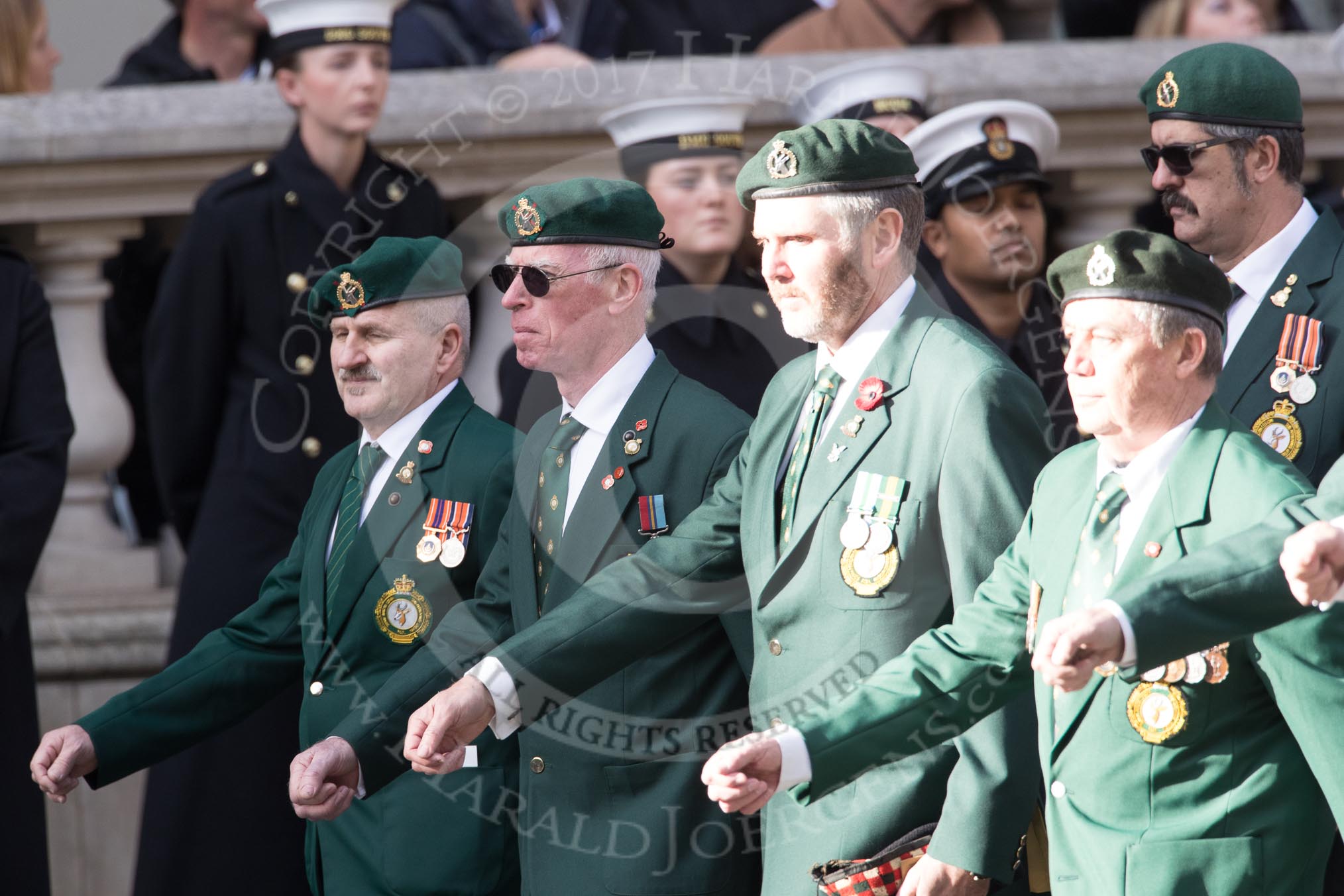 The South African Legion (Group D??) during the Royal British Legion March Past on Remembrance Sunday at the Cenotaph, Whitehall, Westminster, London, 11 November 2018, 12:23.