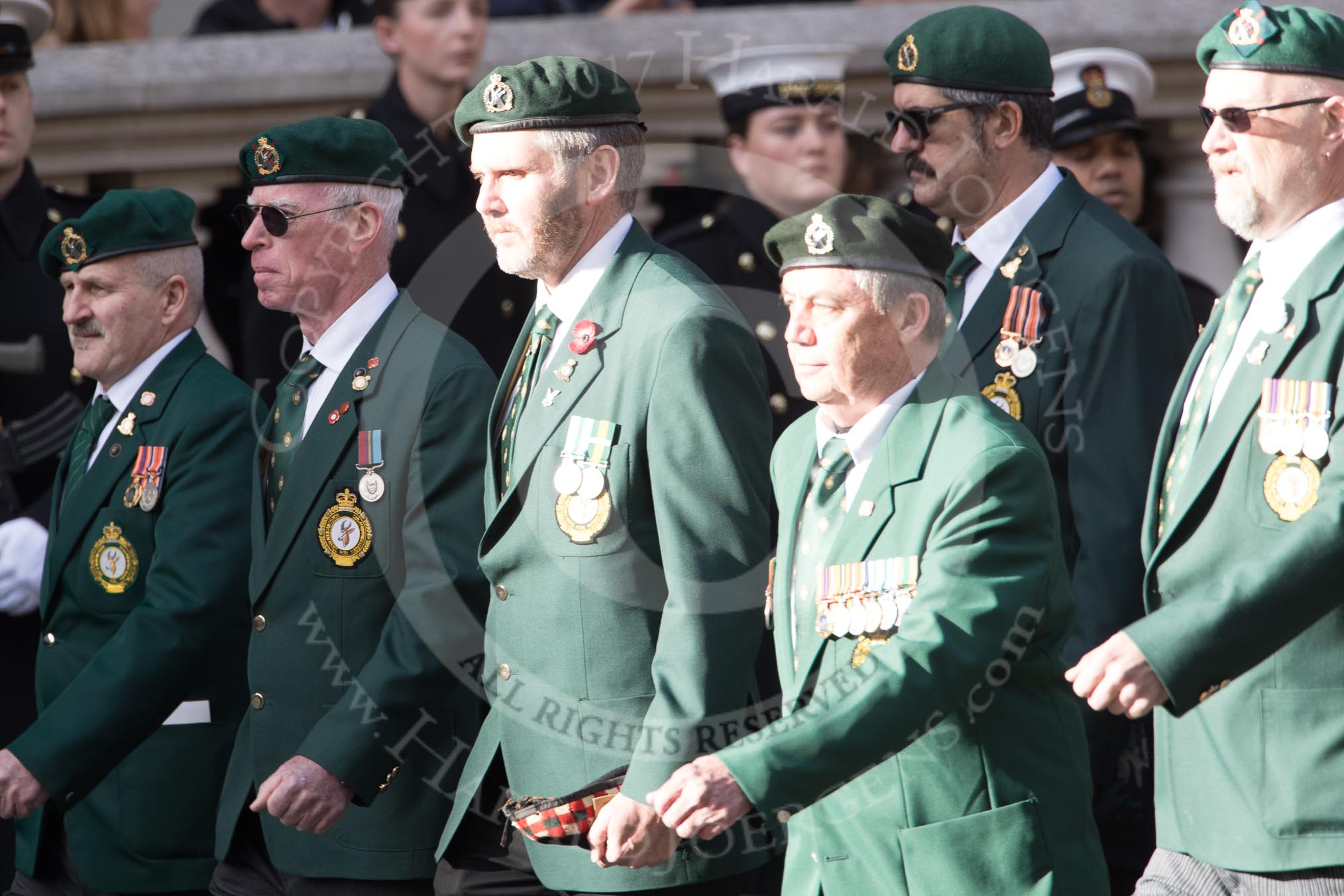 The South African Legion (Group D??) during the Royal British Legion March Past on Remembrance Sunday at the Cenotaph, Whitehall, Westminster, London, 11 November 2018, 12:23..