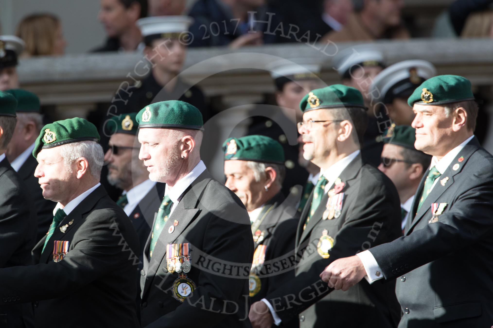 The South African Legion (Group D??) during the Royal British Legion March Past on Remembrance Sunday at the Cenotaph, Whitehall, Westminster, London, 11 November 2018, 12:23.