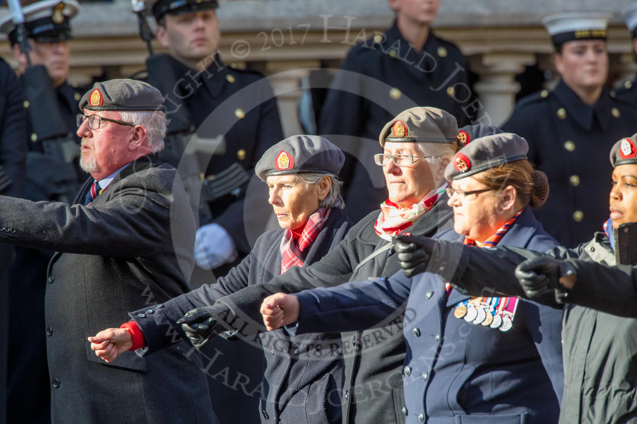 QARANC (Group D23, 49 members) during the Royal British Legion March Past on Remembrance Sunday at the Cenotaph, Whitehall, Westminster, London, 11 November 2018, 12:24.