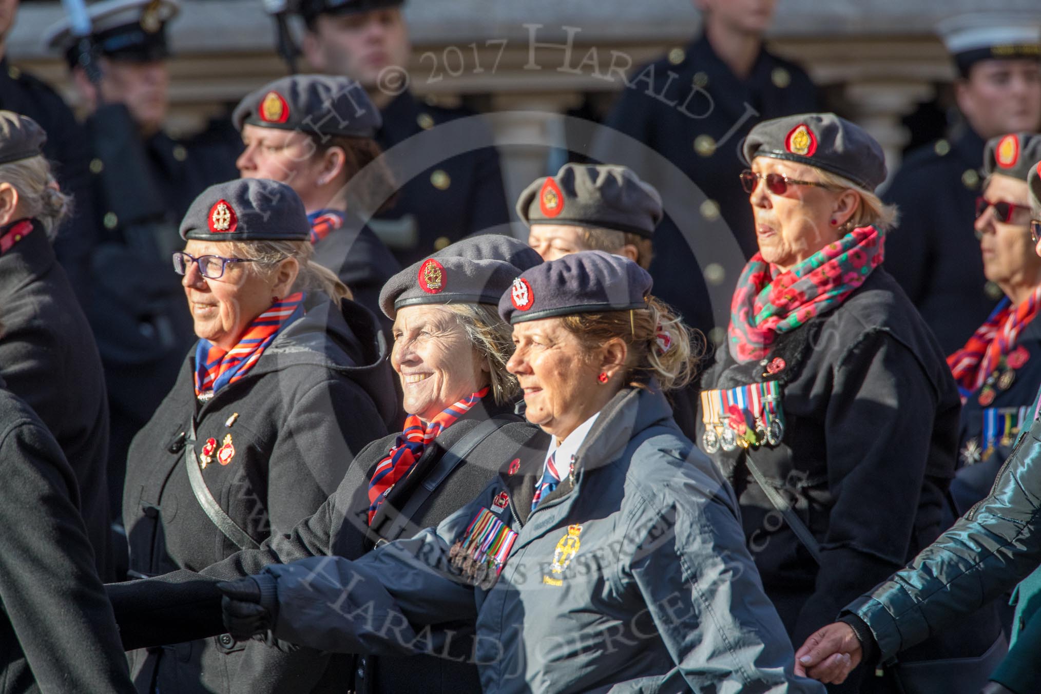 QARANC (Group D23, 49 members) during the Royal British Legion March Past on Remembrance Sunday at the Cenotaph, Whitehall, Westminster, London, 11 November 2018, 12:24.