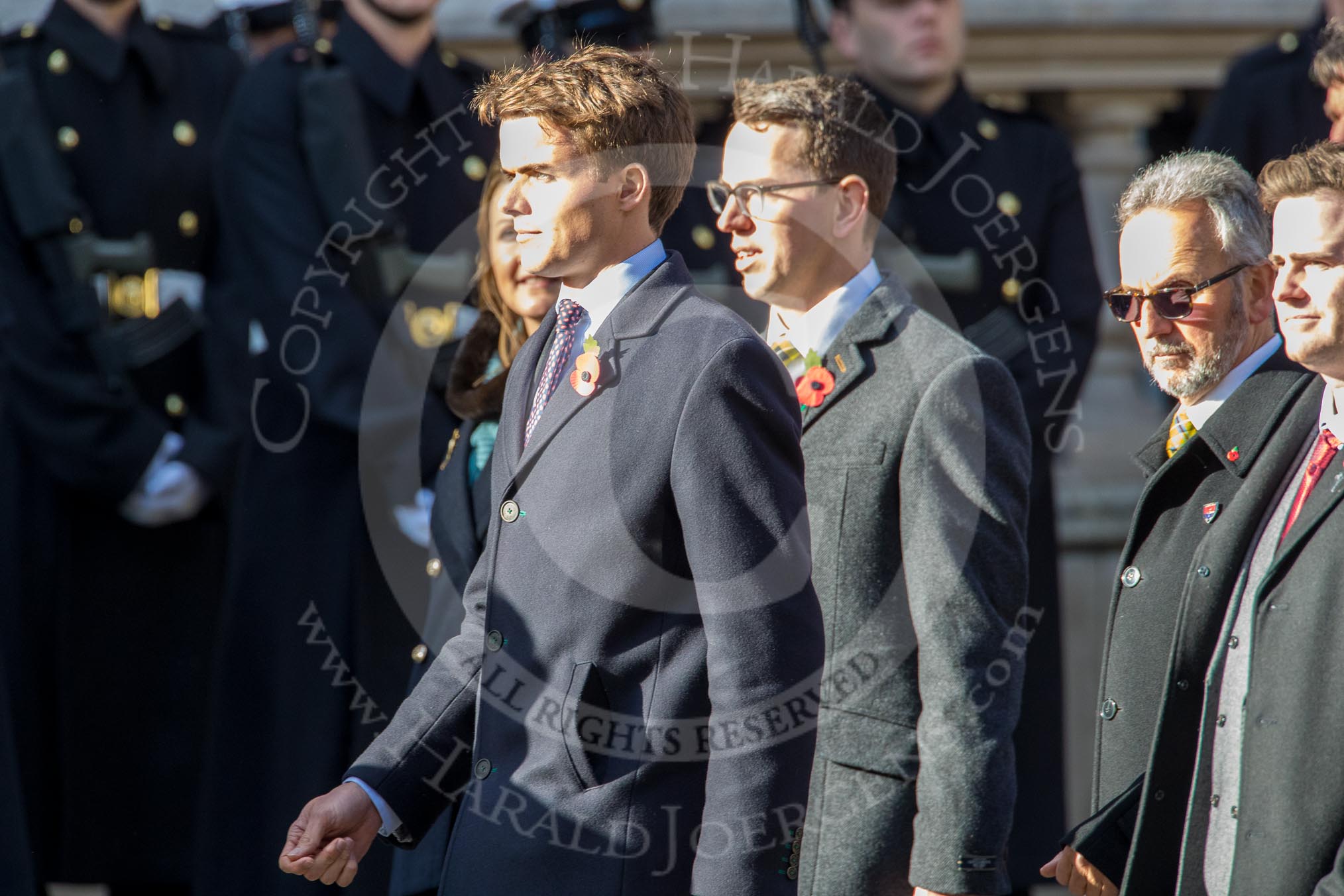The British Resistance - Coleshill Auxiliary Research Team (Group D25, 14 members) during the Royal British Legion March Past on Remembrance Sunday at the Cenotaph, Whitehall, Westminster, London, 11 November 2018, 12:24.