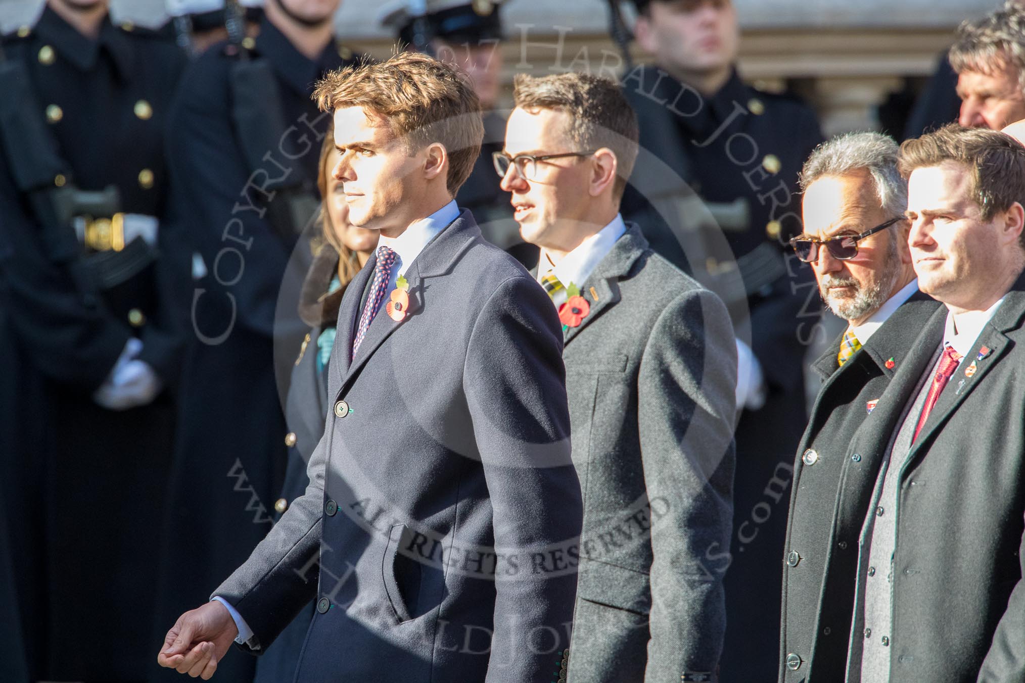 The British Resistance - Coleshill Auxiliary Research Team (Group D25, 14 members) during the Royal British Legion March Past on Remembrance Sunday at the Cenotaph, Whitehall, Westminster, London, 11 November 2018, 12:24.