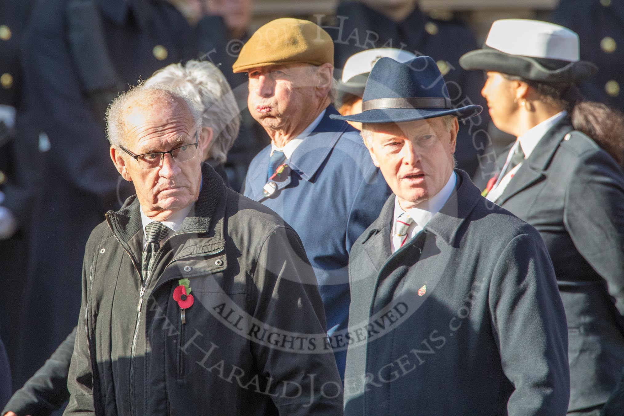 The British Resistance - Coleshill Auxiliary Research Team (Group D25, 14 members) during the Royal British Legion March Past on Remembrance Sunday at the Cenotaph, Whitehall, Westminster, London, 11 November 2018, 12:24.