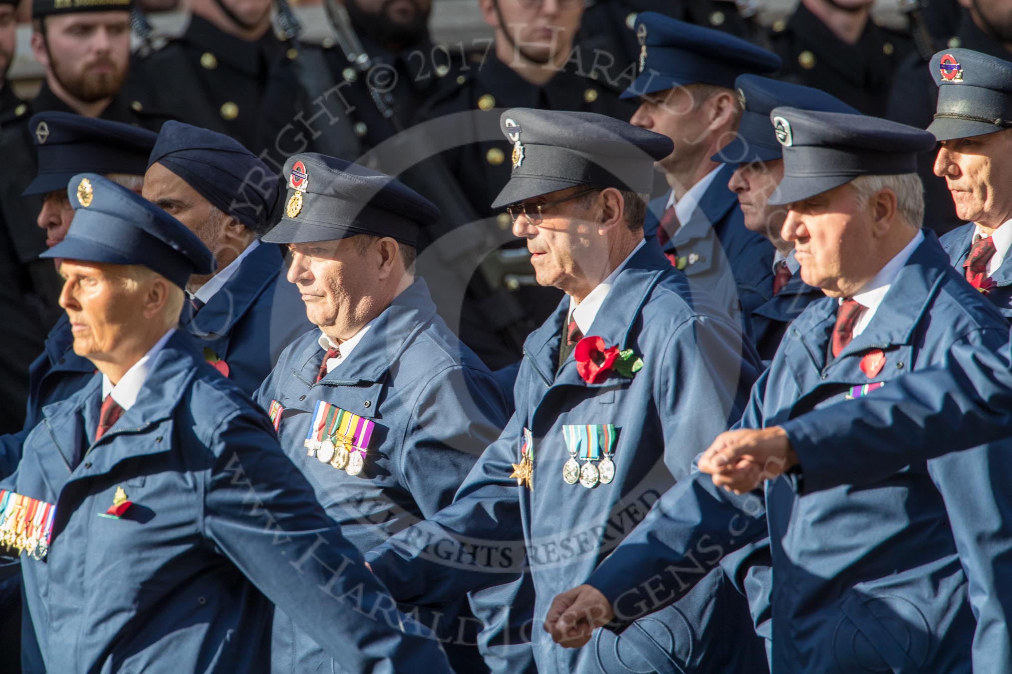 Transport for London, TFL (Group M1, 41 members) during the Royal British Legion March Past on Remembrance Sunday at the Cenotaph, Whitehall, Westminster, London, 11 November 2018, 12:25.