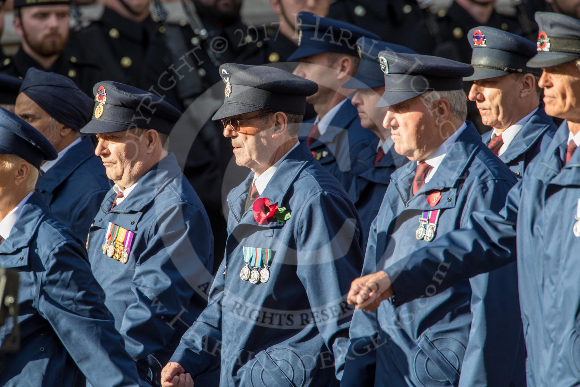 Transport for London, TFL (Group M1, 41 members) during the Royal British Legion March Past on Remembrance Sunday at the Cenotaph, Whitehall, Westminster, London, 11 November 2018, 12:25.