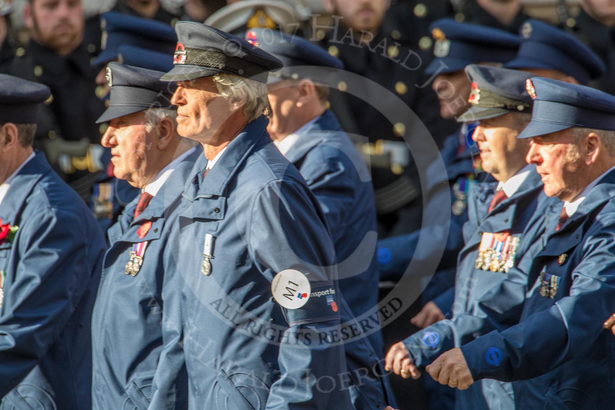 Transport for London, TFL (Group M1, 41 members) during the Royal British Legion March Past on Remembrance Sunday at the Cenotaph, Whitehall, Westminster, London, 11 November 2018, 12:25.