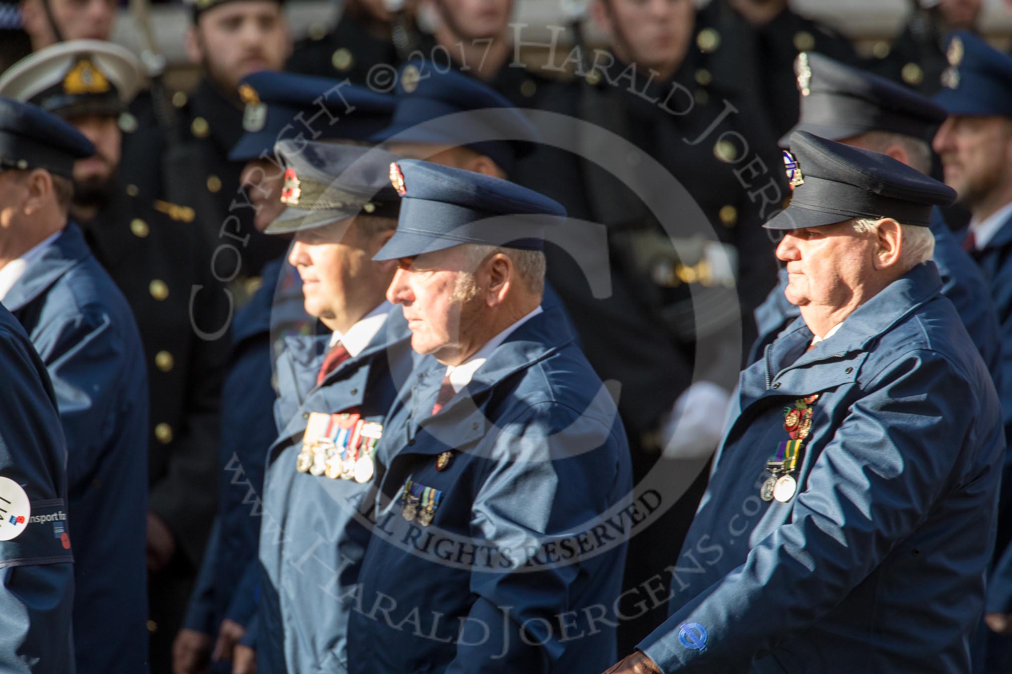Transport for London, TFL (Group M1, 41 members) during the Royal British Legion March Past on Remembrance Sunday at the Cenotaph, Whitehall, Westminster, London, 11 November 2018, 12:25.