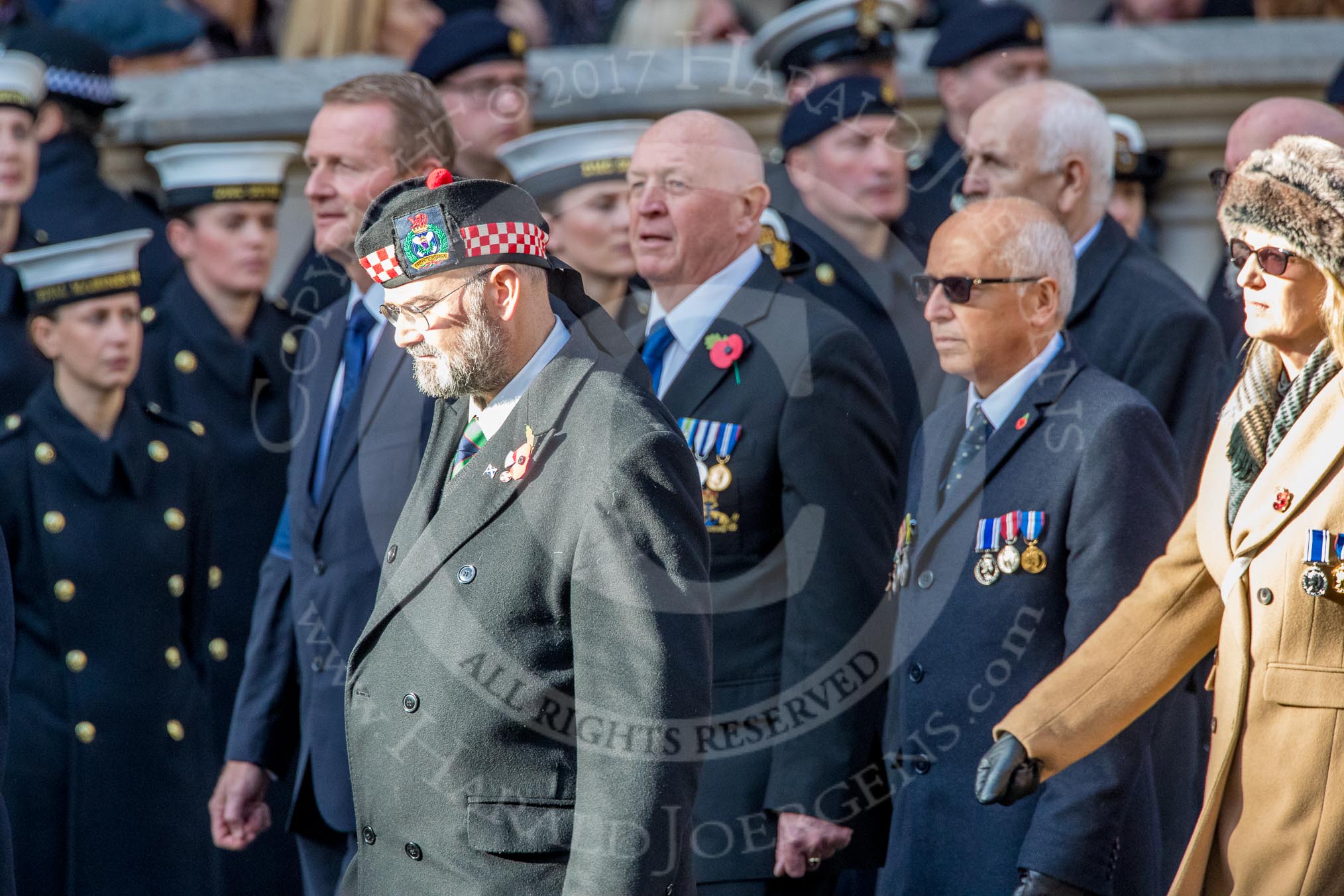 National Association of Retired Police Officers (Group M10, 36 members) during the Royal British Legion March Past on Remembrance Sunday at the Cenotaph, Whitehall, Westminster, London, 11 November 2018, 12:26.