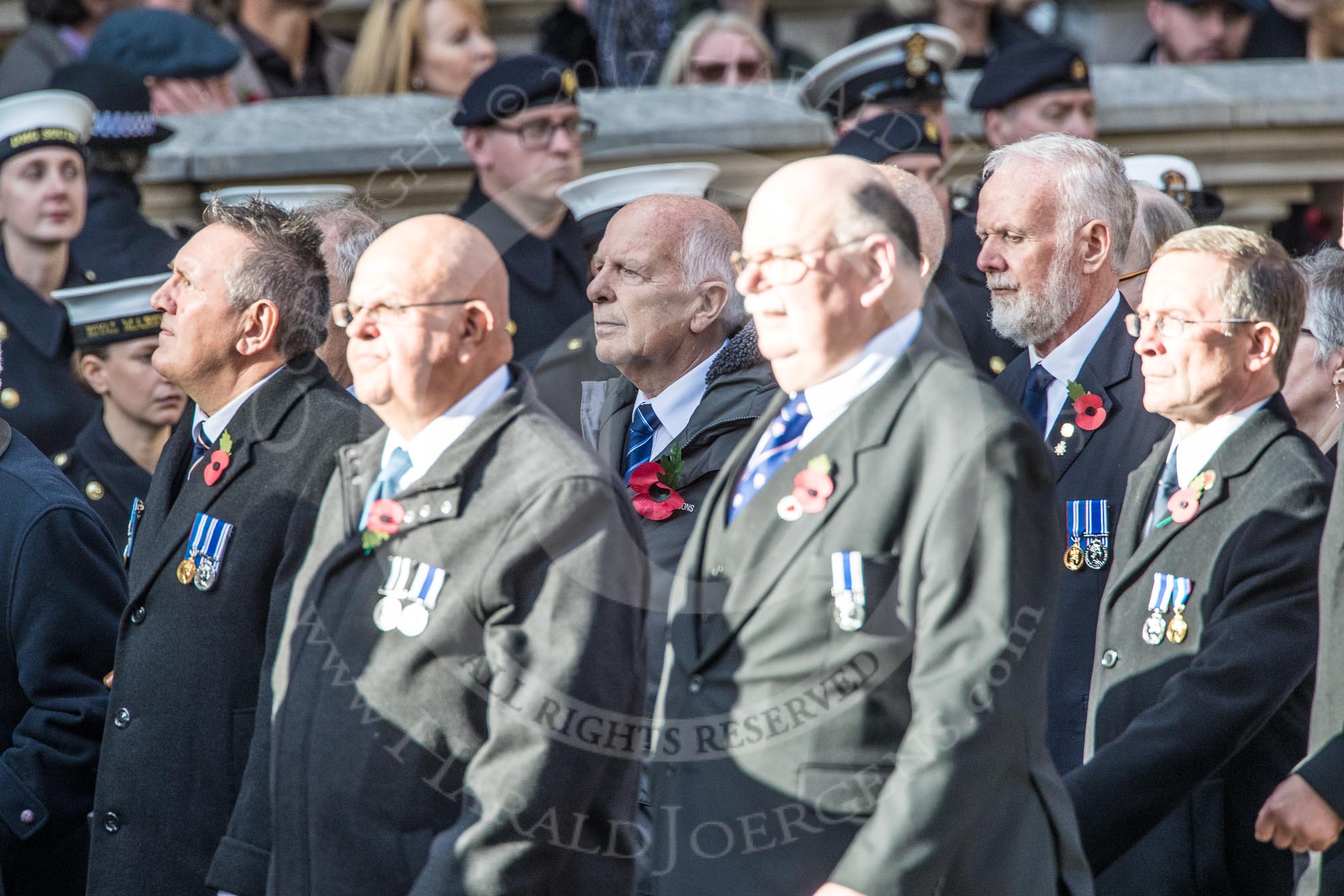 National Association of Retired Police Officers (Group M10, 36 members) during the Royal British Legion March Past on Remembrance Sunday at the Cenotaph, Whitehall, Westminster, London, 11 November 2018, 12:26.