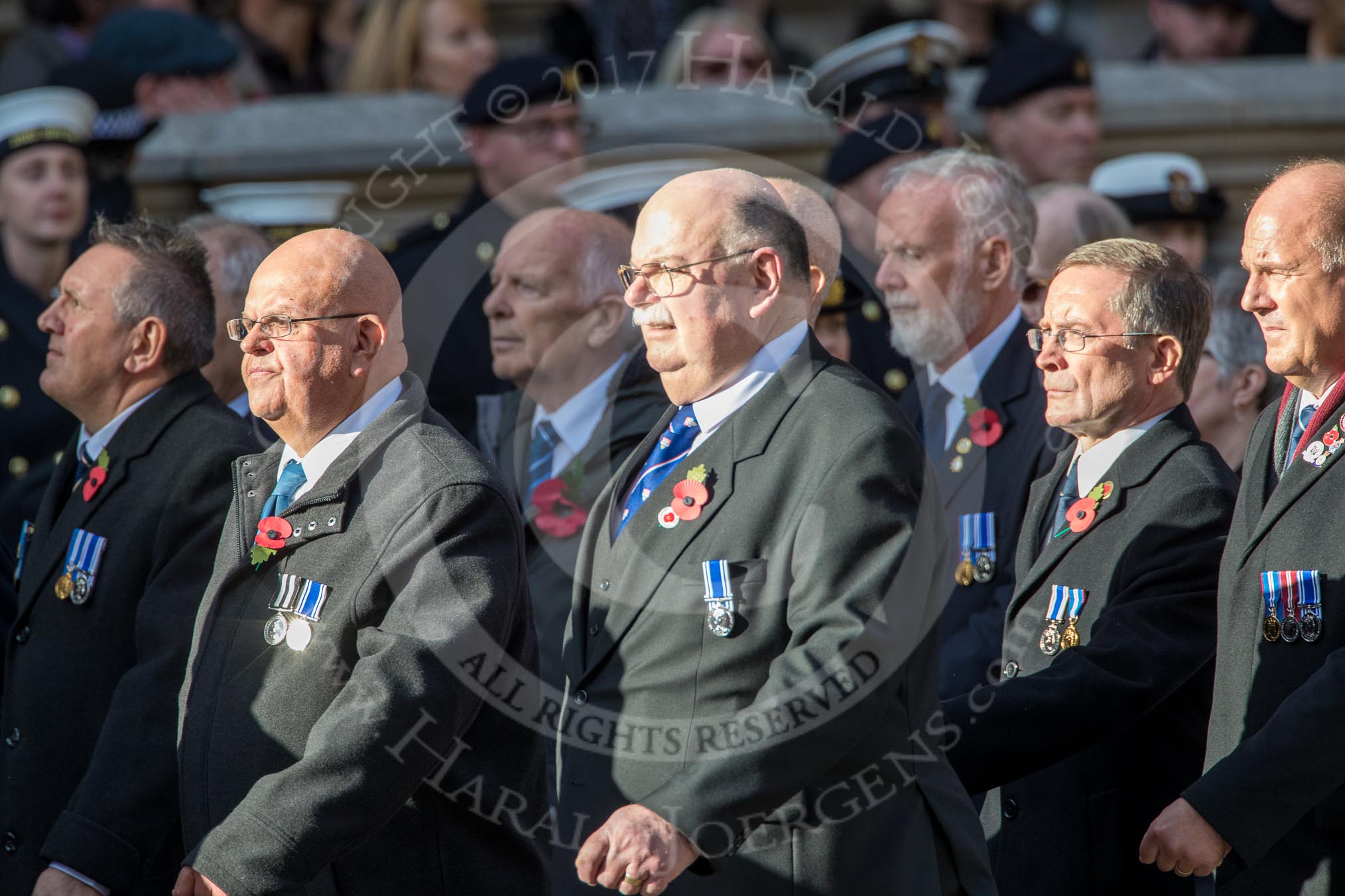National Association of Retired Police Officers (Group M10, 36 members) during the Royal British Legion March Past on Remembrance Sunday at the Cenotaph, Whitehall, Westminster, London, 11 November 2018, 12:26.