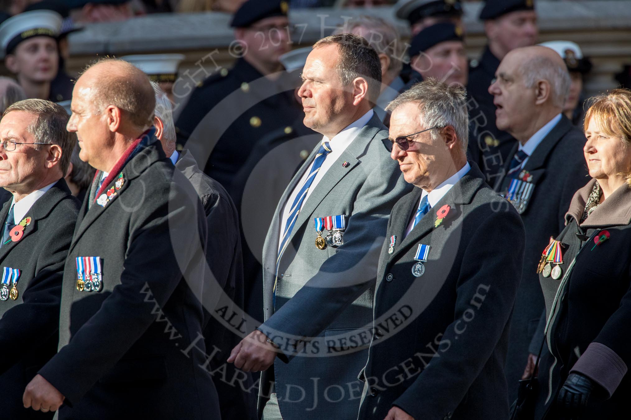 National Association of Retired Police Officers (Group M10, 36 members) during the Royal British Legion March Past on Remembrance Sunday at the Cenotaph, Whitehall, Westminster, London, 11 November 2018, 12:26.