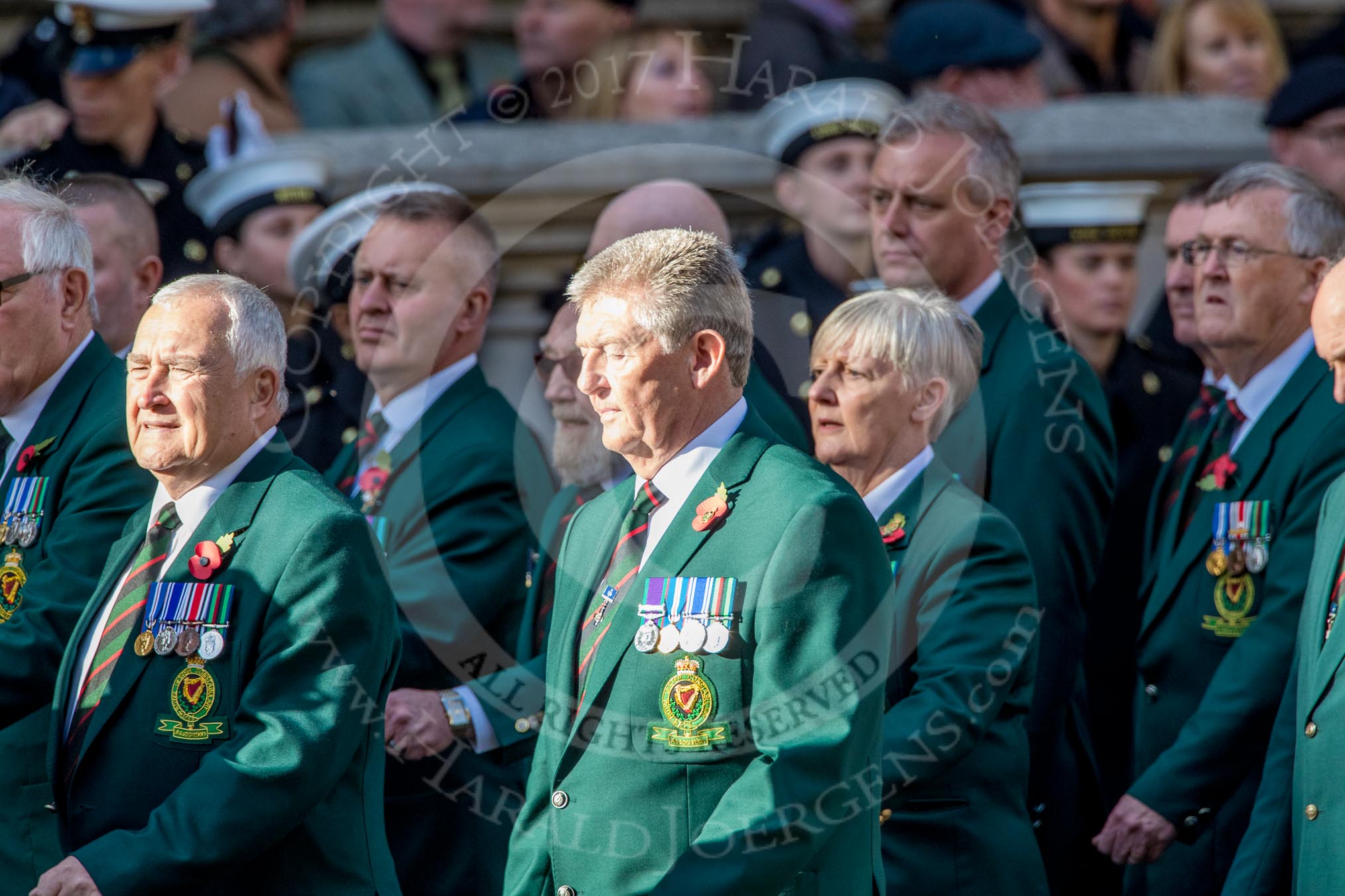 Royal Ulster Constabulary GC Association (Group M15, 40 members) during the Royal British Legion March Past on Remembrance Sunday at the Cenotaph, Whitehall, Westminster, London, 11 November 2018, 12:26.