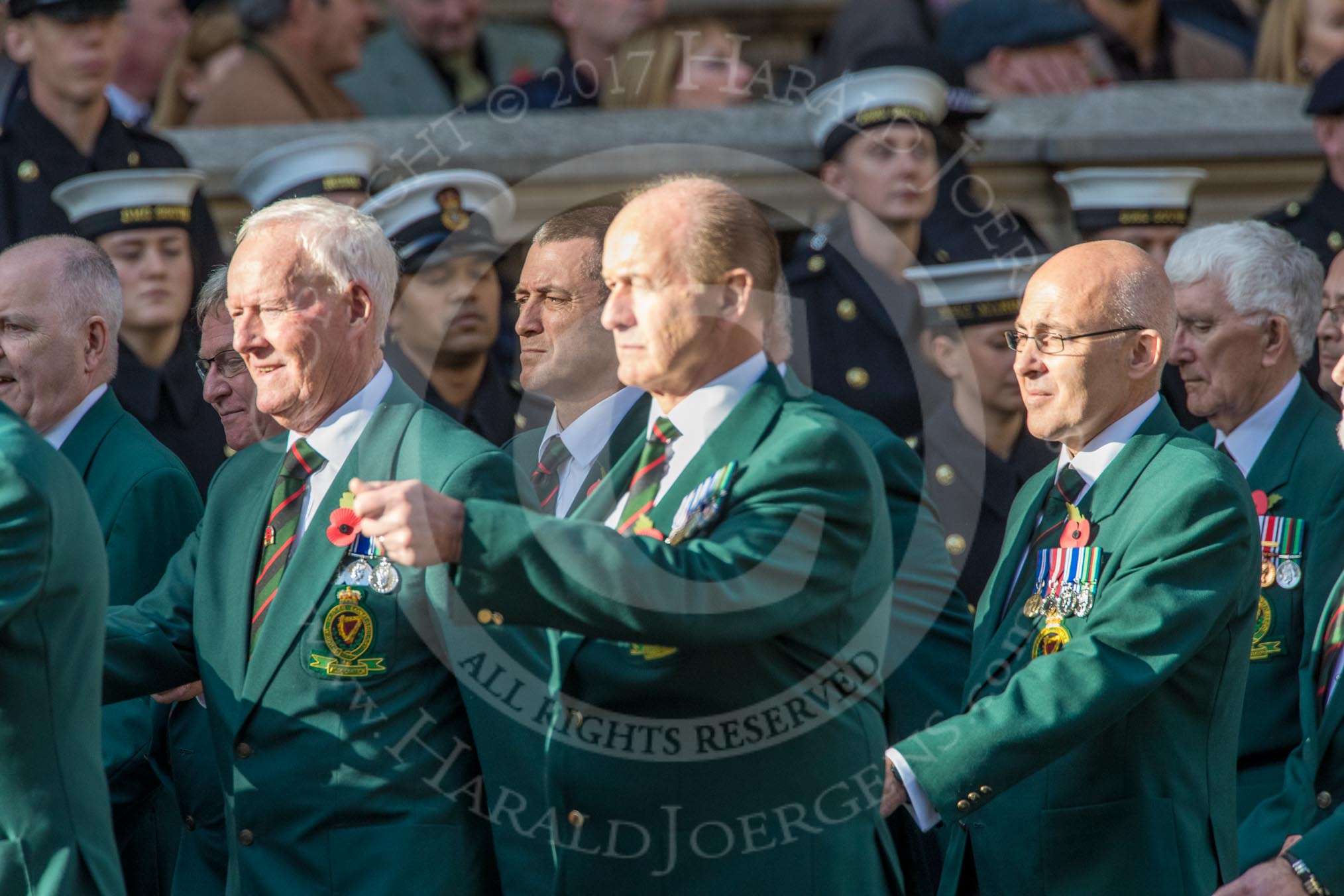 Royal Ulster Constabulary GC Association (Group M15, 40 members) during the Royal British Legion March Past on Remembrance Sunday at the Cenotaph, Whitehall, Westminster, London, 11 November 2018, 12:26.