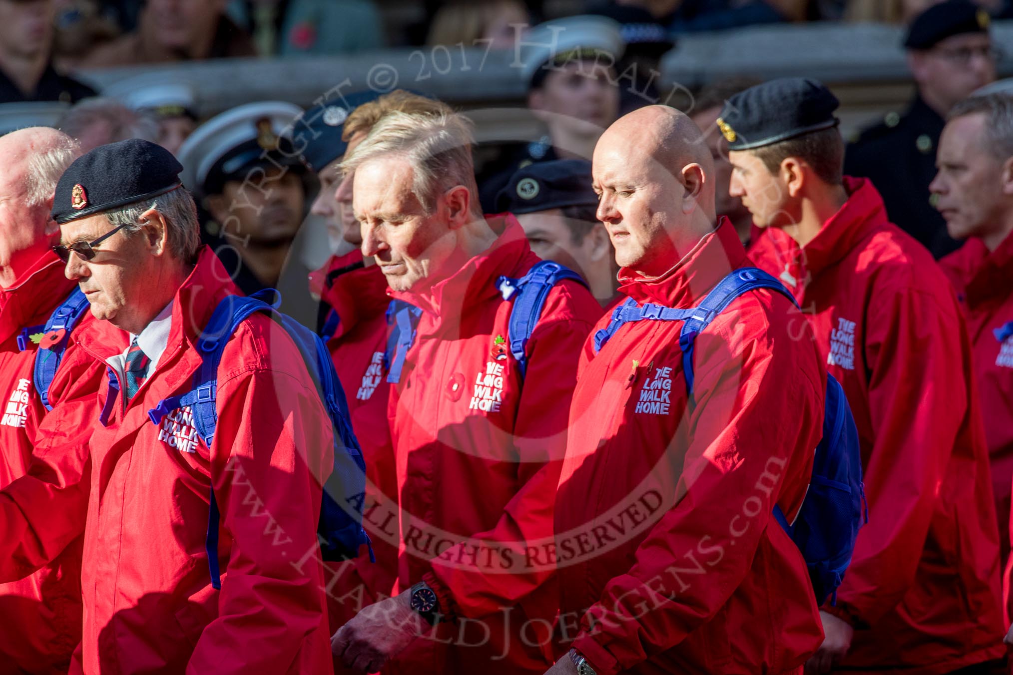 Haig Housing Trust (Group M23, 24 members) during the Royal British Legion March Past on Remembrance Sunday at the Cenotaph, Whitehall, Westminster, London, 11 November 2018, 12:27.