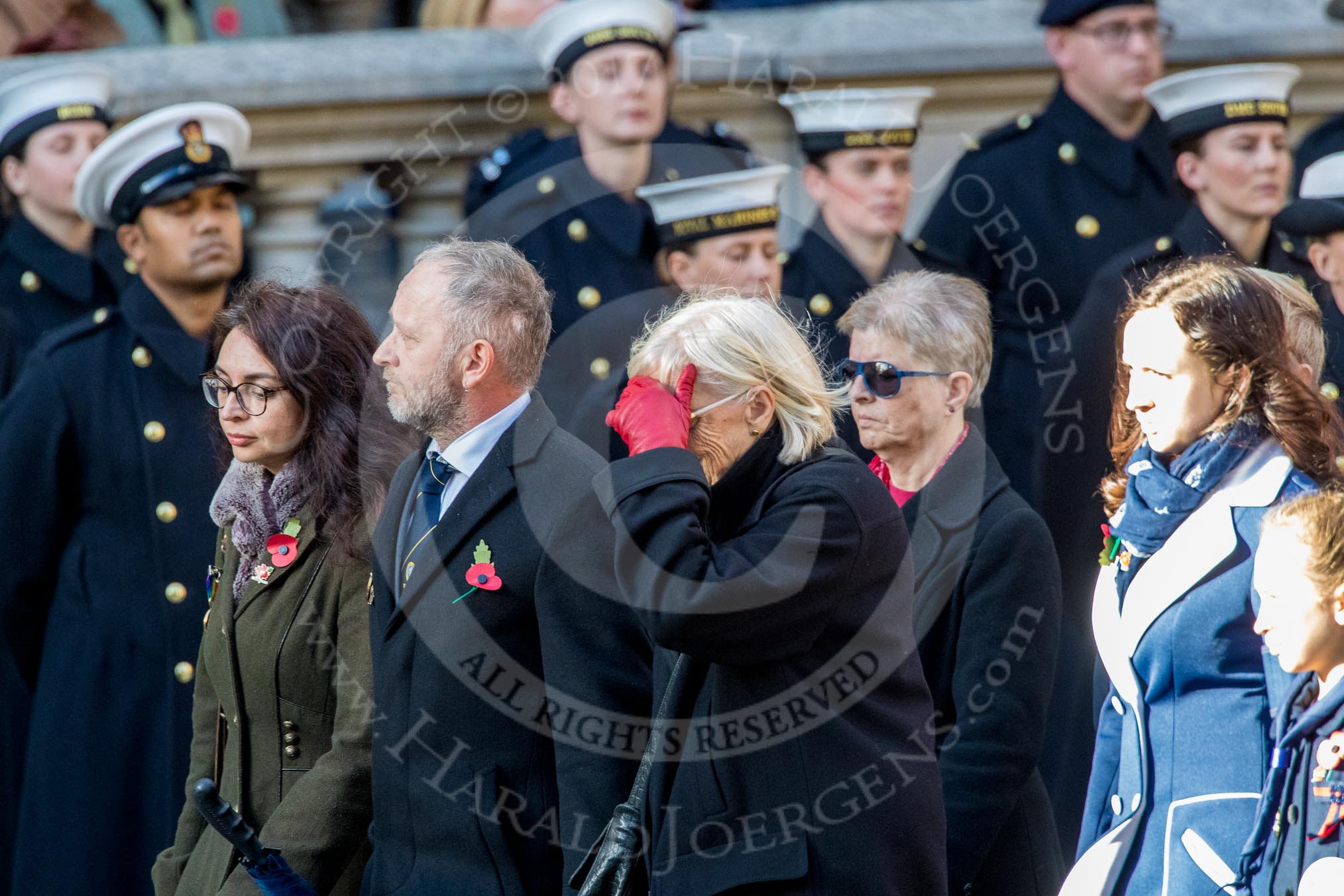 Shot at Dawn Pardons Campaign (Group M28, 24 members) during the Royal British Legion March Past on Remembrance Sunday at the Cenotaph, Whitehall, Westminster, London, 11 November 2018, 12:28.