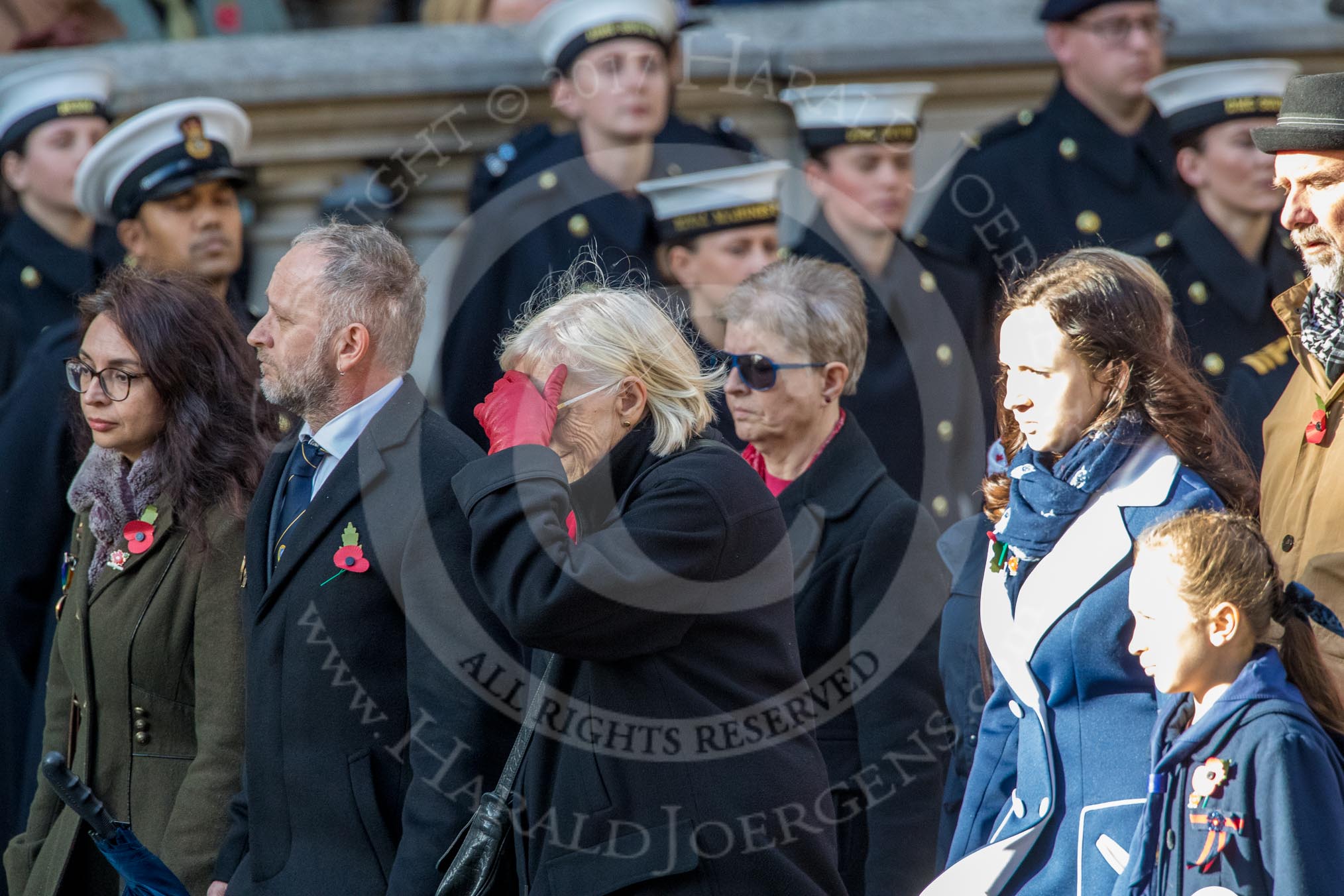 Shot at Dawn Pardons Campaign (Group M28, 24 members) during the Royal British Legion March Past on Remembrance Sunday at the Cenotaph, Whitehall, Westminster, London, 11 November 2018, 12:28.