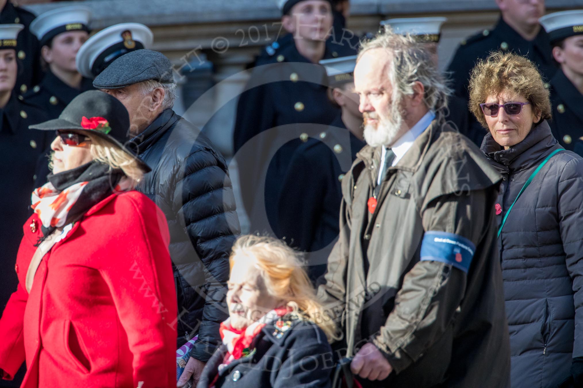 Shot at Dawn Pardons Campaign (Group M28, 24 members) during the Royal British Legion March Past on Remembrance Sunday at the Cenotaph, Whitehall, Westminster, London, 11 November 2018, 12:28.