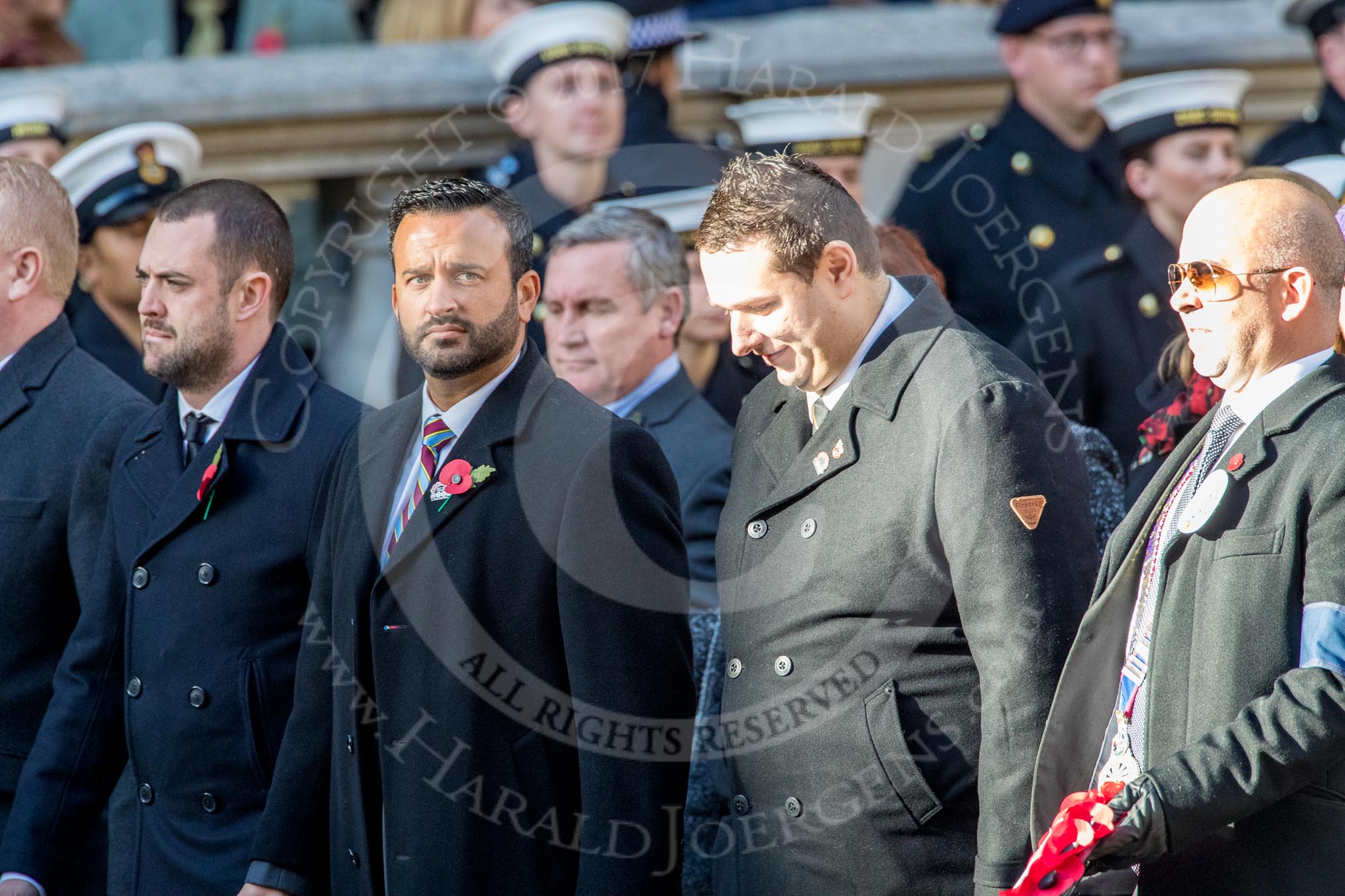 National Association of Round Tables (Group M30, 24 members) during the Royal British Legion March Past on Remembrance Sunday at the Cenotaph, Whitehall, Westminster, London, 11 November 2018, 12:28.