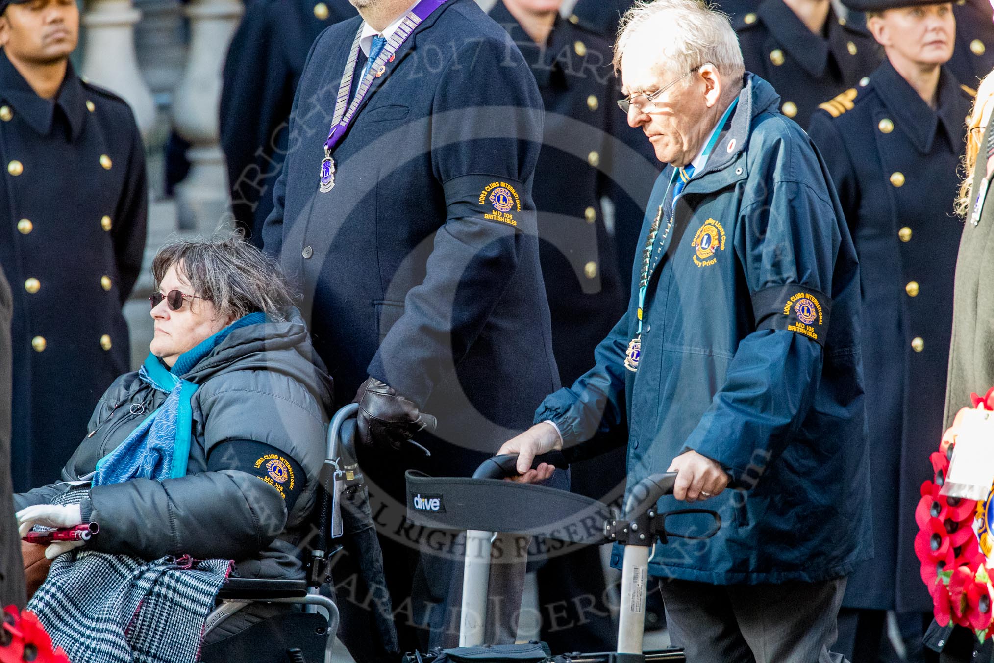 Lions Clubs International (Group M31, 13 members) during the Royal British Legion March Past on Remembrance Sunday at the Cenotaph, Whitehall, Westminster, London, 11 November 2018, 12:28.