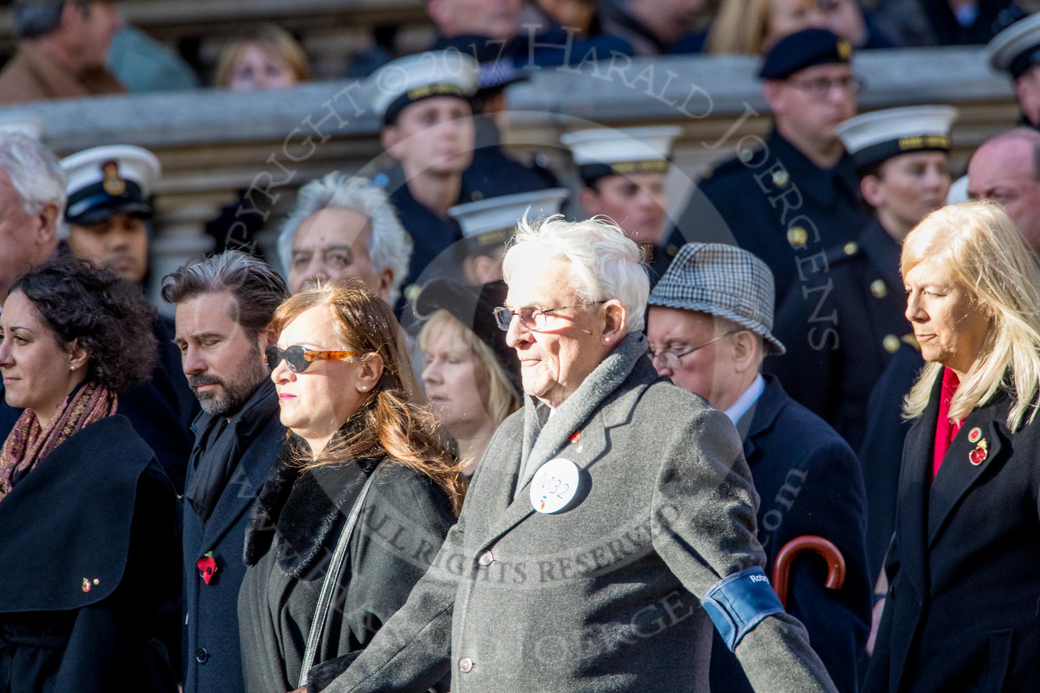 Rotary International (Group M32, 24 members) during the Royal British Legion March Past on Remembrance Sunday at the Cenotaph, Whitehall, Westminster, London, 11 November 2018, 12:28.