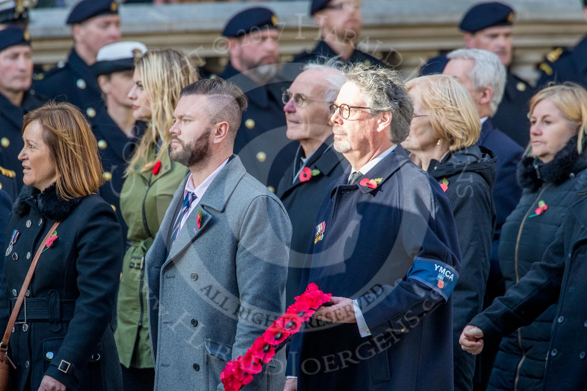 YMCA (Group M49, 30 members) during the Royal British Legion March Past on Remembrance Sunday at the Cenotaph, Whitehall, Westminster, London, 11 November 2018, 12:31.