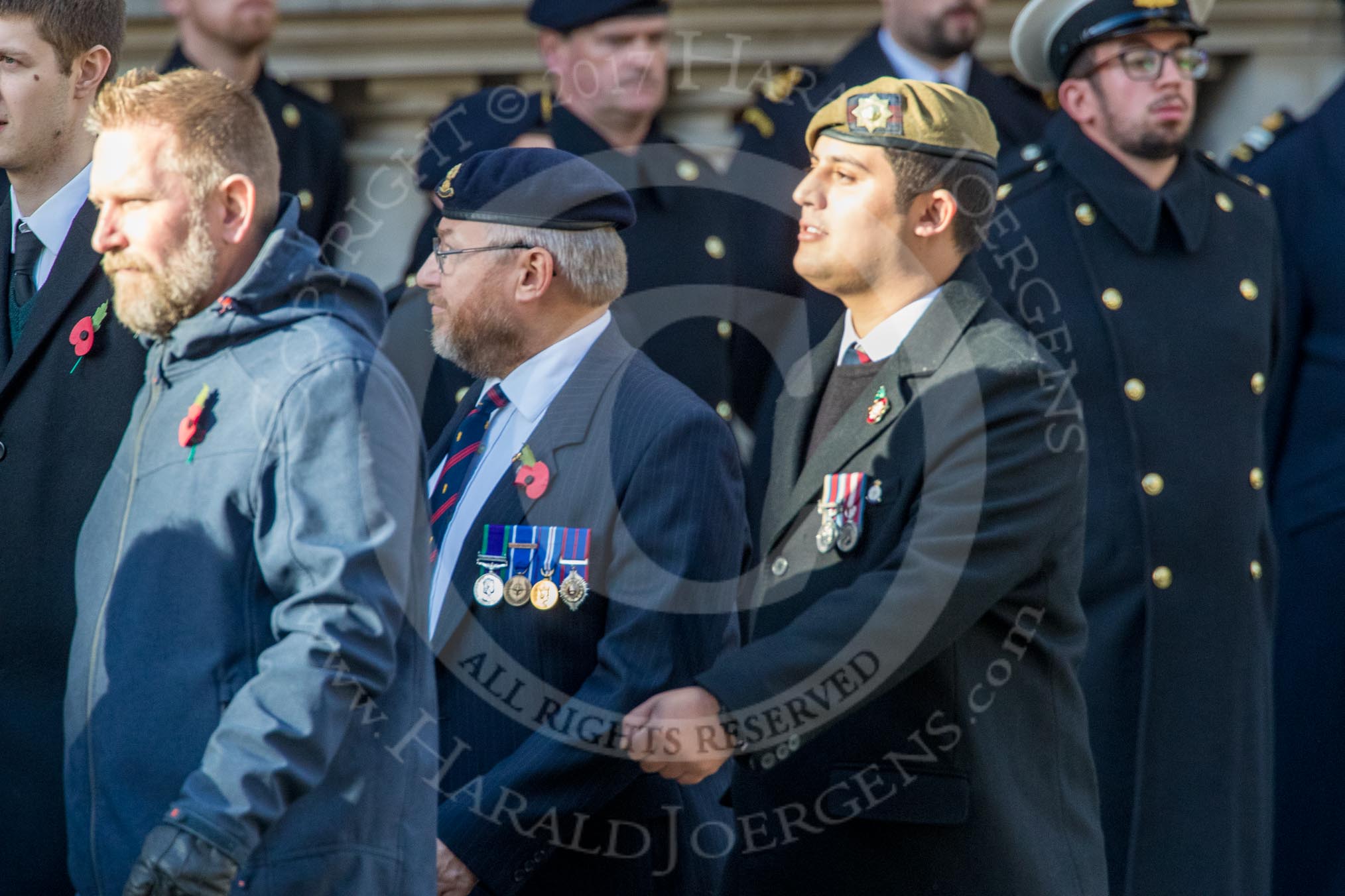 YMCA (Group M49, 30 members) during the Royal British Legion March Past on Remembrance Sunday at the Cenotaph, Whitehall, Westminster, London, 11 November 2018, 12:31.