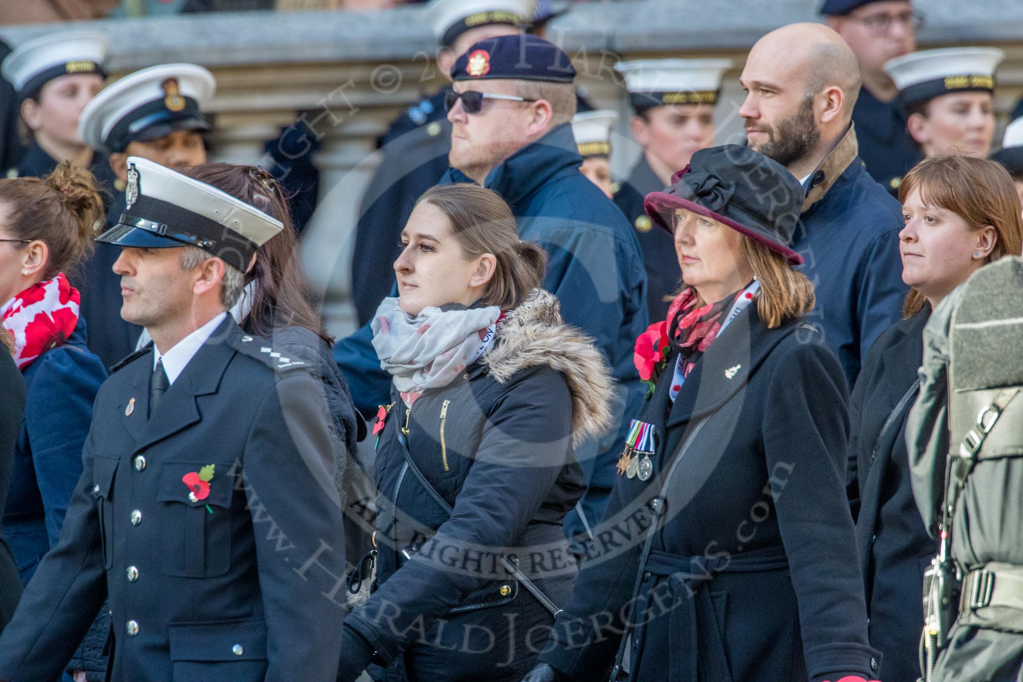 during the Royal British Legion March Past on Remembrance Sunday at the Cenotaph, Whitehall, Westminster, London, 11 November 2018, 12:31.
