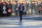 One of the veterans of the first column taking photos before the Remembrance Sunday Cenotaph Ceremony 2018 at Horse Guards Parade, Westminster, London, 11 November 2018, 10:10.