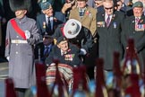 Blind Veterans UK (Group AA7, 215 members) before the Remembrance Sunday Cenotaph Ceremony 2018 at Horse Guards Parade, Westminster, London, 11 November 2018, 11:29.