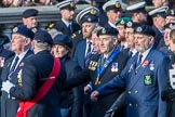 Royal Naval Association  (Group E1, 94 members) during the Royal British Legion March Past on Remembrance Sunday at the Cenotaph, Whitehall, Westminster, London, 11 November 2018, 11:41.
