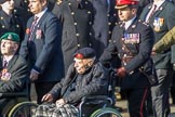 The Royal Marines Association  (Group E2, 59 members) during the Royal British Legion March Past on Remembrance Sunday at the Cenotaph, Whitehall, Westminster, London, 11 November 2018, 11:41.
