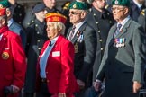 The Royal Marines Association  (Group E2, 59 members) during the Royal British Legion March Past on Remembrance Sunday at the Cenotaph, Whitehall, Westminster, London, 11 November 2018, 11:41.