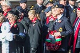 Merchant Navy Association  (Group E3, 40 members) during the Royal British Legion March Past on Remembrance Sunday at the Cenotaph, Whitehall, Westminster, London, 11 November 2018, 11:41.