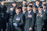 Aircrewmans Association  (Group E5, 44 members) during the Royal British Legion March Past on Remembrance Sunday at the Cenotaph, Whitehall, Westminster, London, 11 November 2018, 11:42.