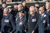 Fleet Air Arm Armourers Association  (Group E6, 27 members) during the Royal British Legion March Past on Remembrance Sunday at the Cenotaph, Whitehall, Westminster, London, 11 November 2018, 11:42.